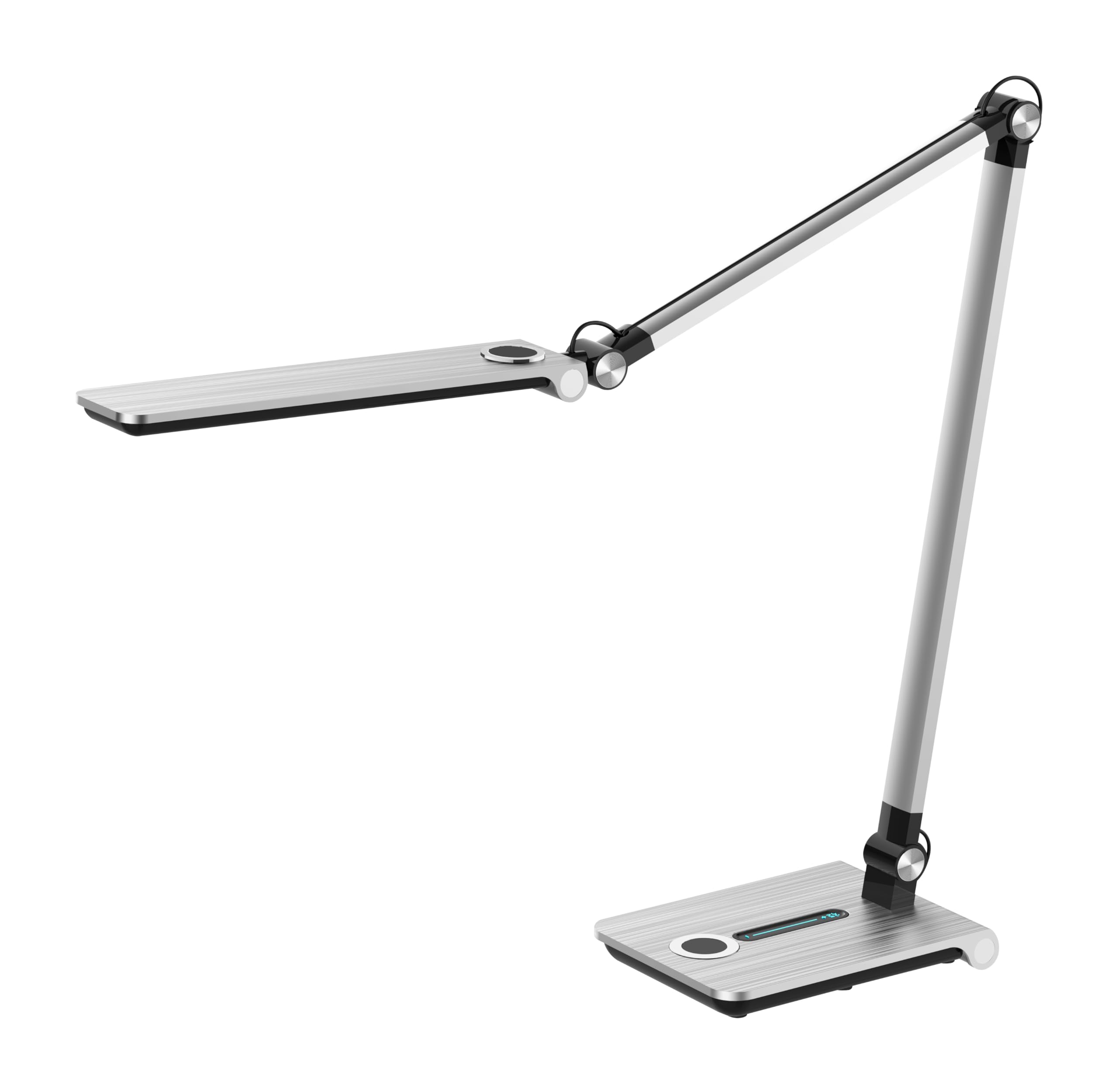 Hansa LED Tischleuchte Wave silber gebürstet, stufenlos dimmbar, 3 Farbtemperaturen, 3000-5800 Kelvin, Memory-Funktion