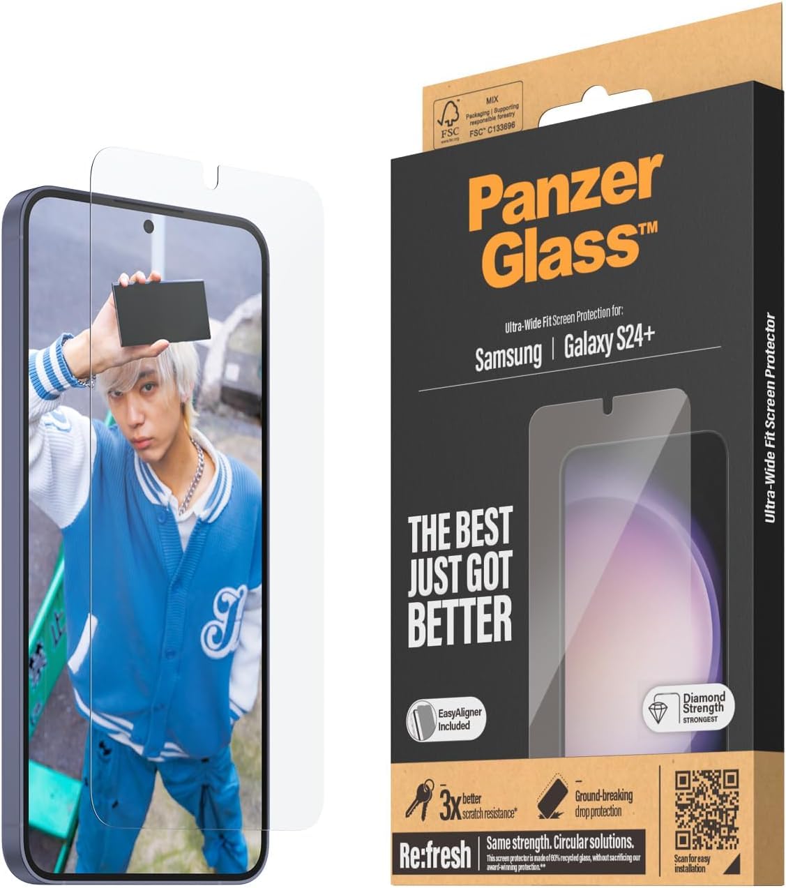 PanzerGlass™ Protezione Schermo Ultra-WideFit per Samsung Galaxy S24 Plus: Massima Protezione, Design Sostenibile, Innovazione Avanzata