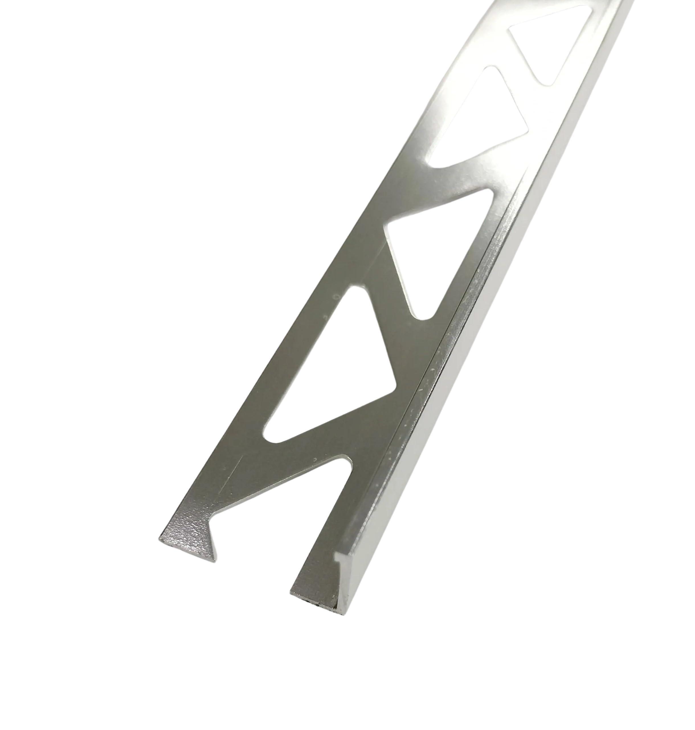 10 x Brushed Silver Chrome Metal 10mm Tile Trim