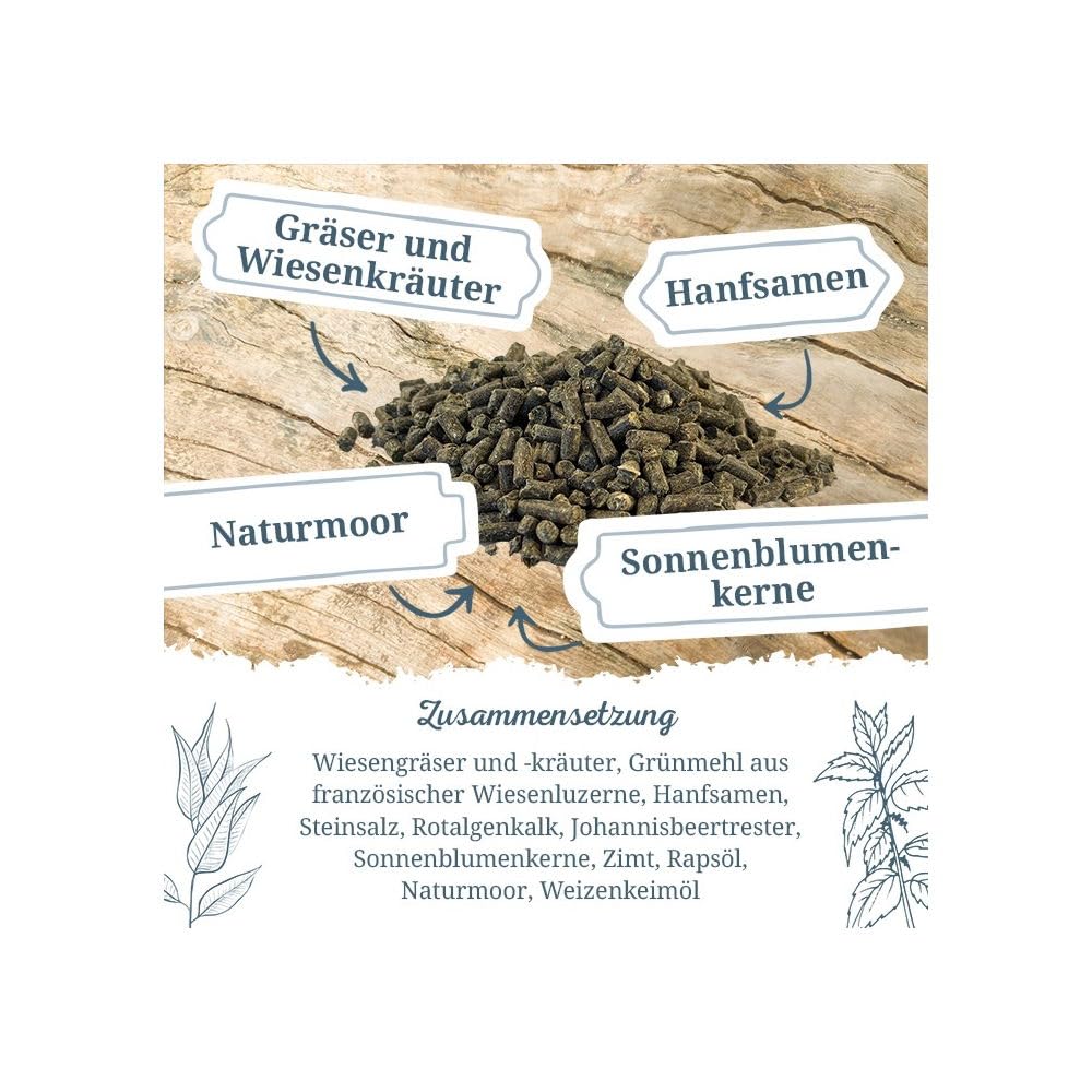 Krauterie Wilde Wiese Mineral - Grasfütterung für Pferde (3500g) | mineralisiertes und vitaminisiertes Ergänzungsfutter für Pferde in Spitzenqualität - getreidefrei, zuckerfrei, melassefrei