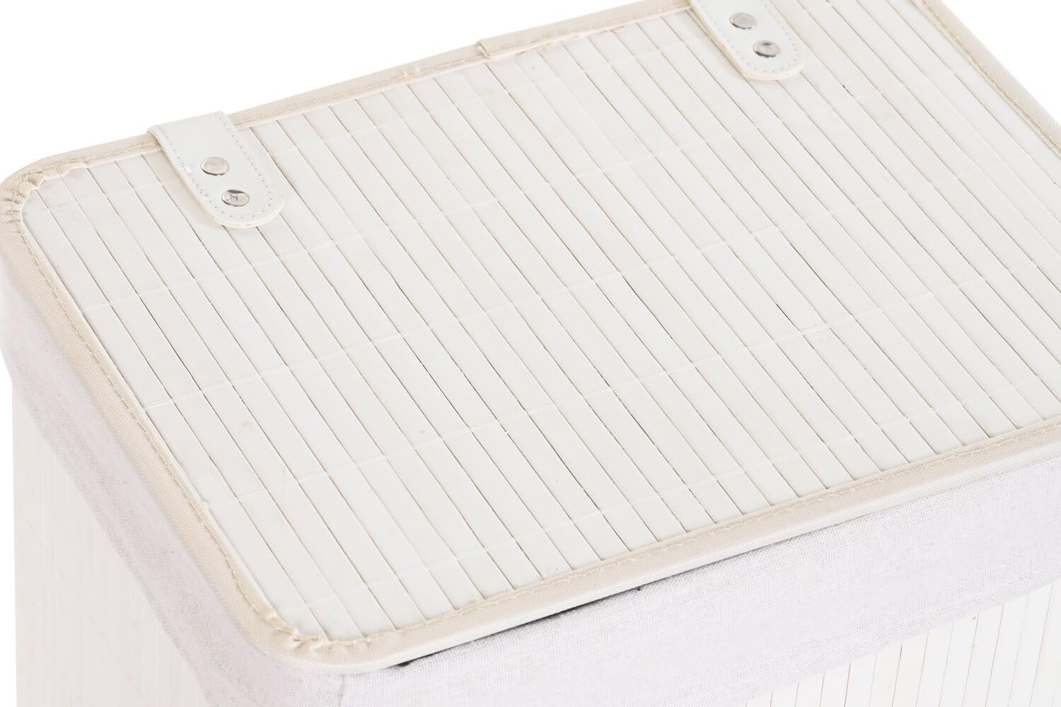 CESTA ROPA SET 6 BAMBU POLIESTER 40X30X46 BLANCO