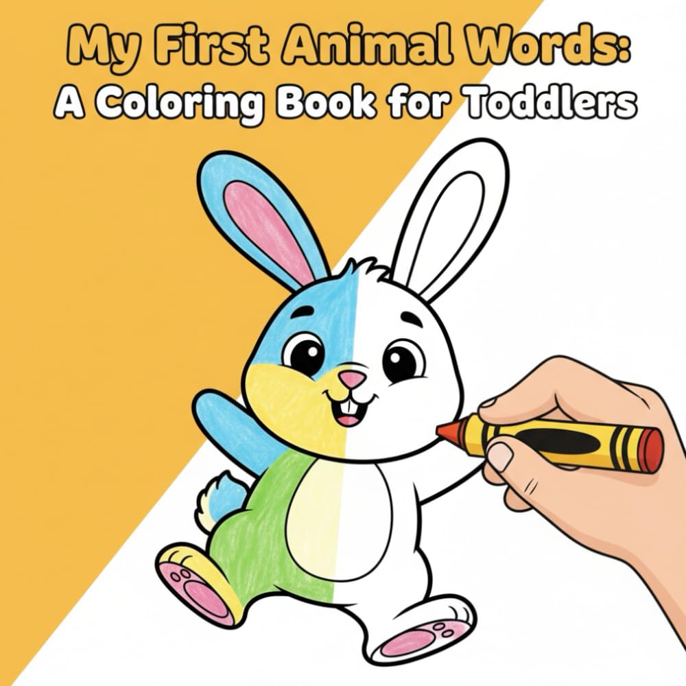My First Animal Words: A Coloring Book for Toddlers