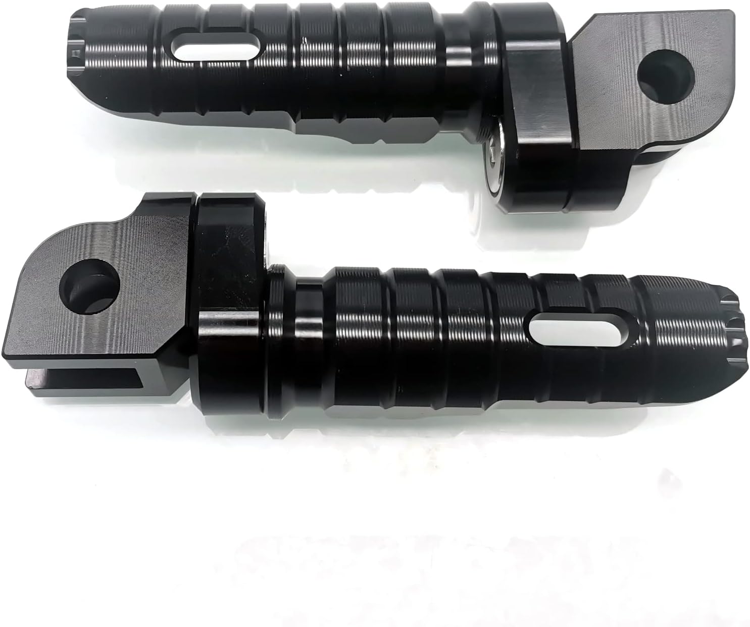 MZS Motorcycle Foot Pegs, CNC Double Adjustable Front Rider Footpegs Footrest Rest Pedal Black Compatible with FZ07 FZ09 FZ10 FZ1 FZ6 FZ6R FZ8 MT03 MT07 MT09 MT10 YZF R3 SCR950 Tracer XSR700 XSR900