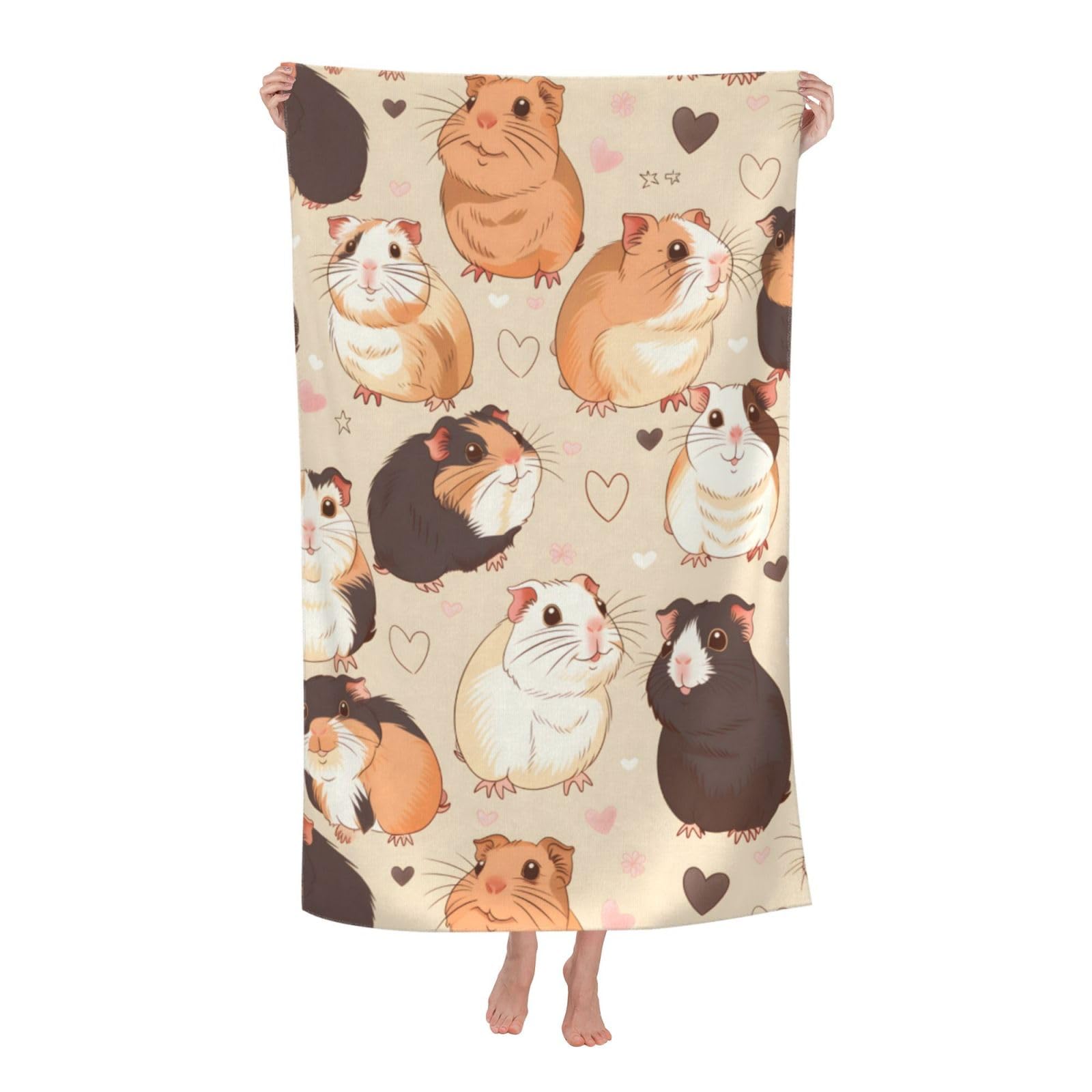 HLBSDM Guinea Pig Beach Towel 31inx51in Pet Sand Free Microfiber Bath Towel Ultra Soft Quick Dry Pool Towel Absorbent Towel Lightweight Towel for Swimming Bathroom Decor