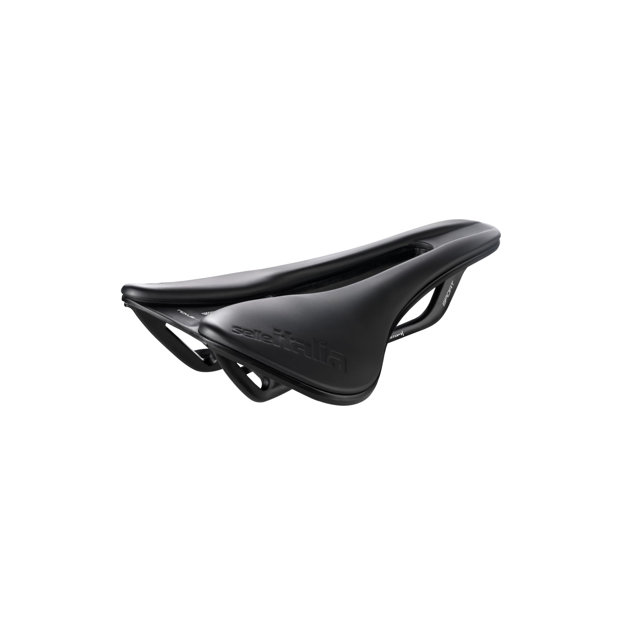 Selle Italia Novus Boost EVO Sport Greentech – Ergonomischer Fahrradsattel mit Superflow Aussparung, Gelpolsterung und Carbonstahl-Schienbeinen – Größe L3, Schwarz