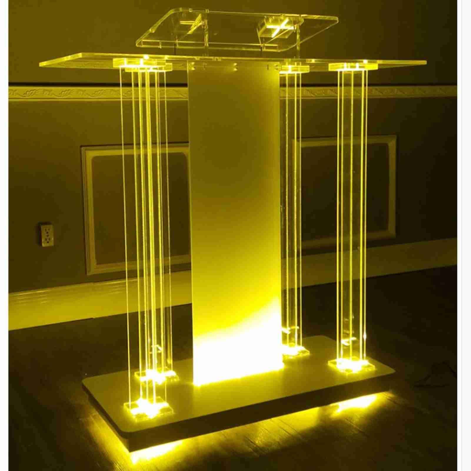 Buy WEOBNAQ Acrylic Podium with LED Lights, Table Acrylic Pulpits