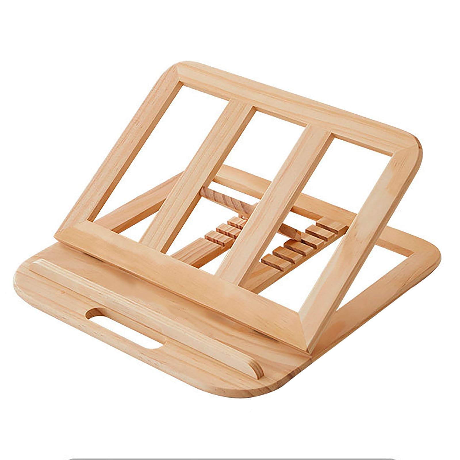Supporto per laptop in legno beige regolabile in altezza pieghevole da scrivania supporto per laptop con design cavo portatile multi angolo ergonomico supporto per laptop per casa e ufficio