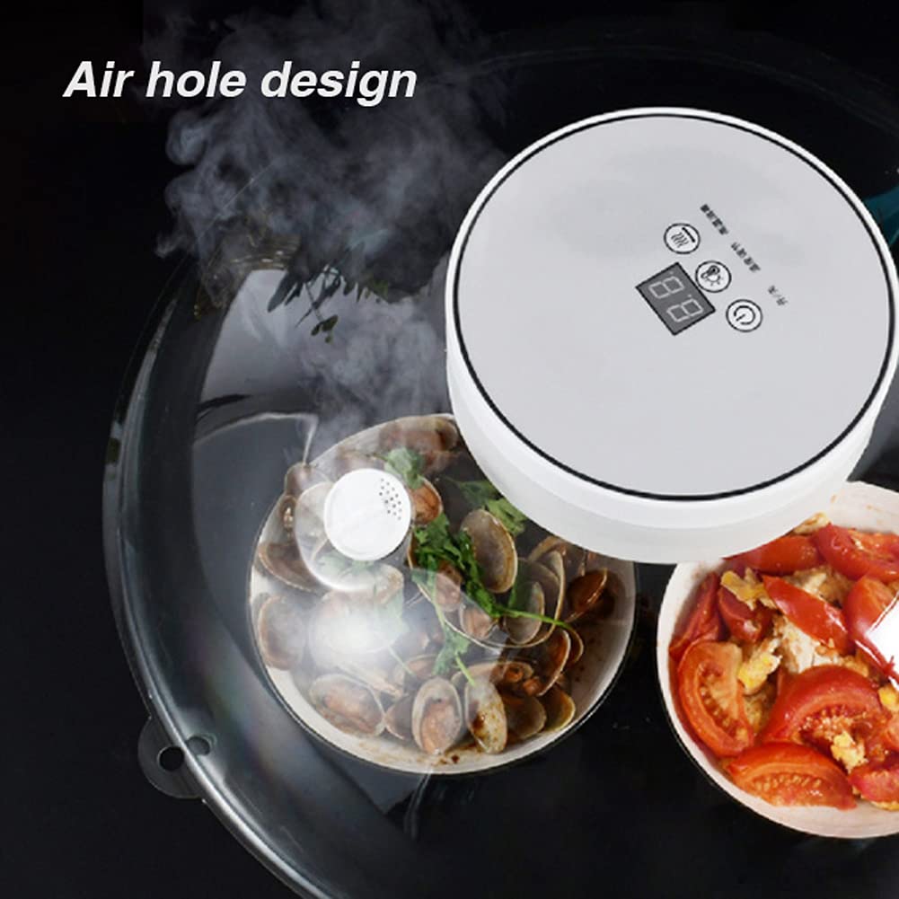 Calentador Platos eléctrico para Calentar Alimentos, Tapa para Platos con Control Temperatura Ajustable, Calentador Platos Cocina Extragrande, cúpula Caliente para Comedor
