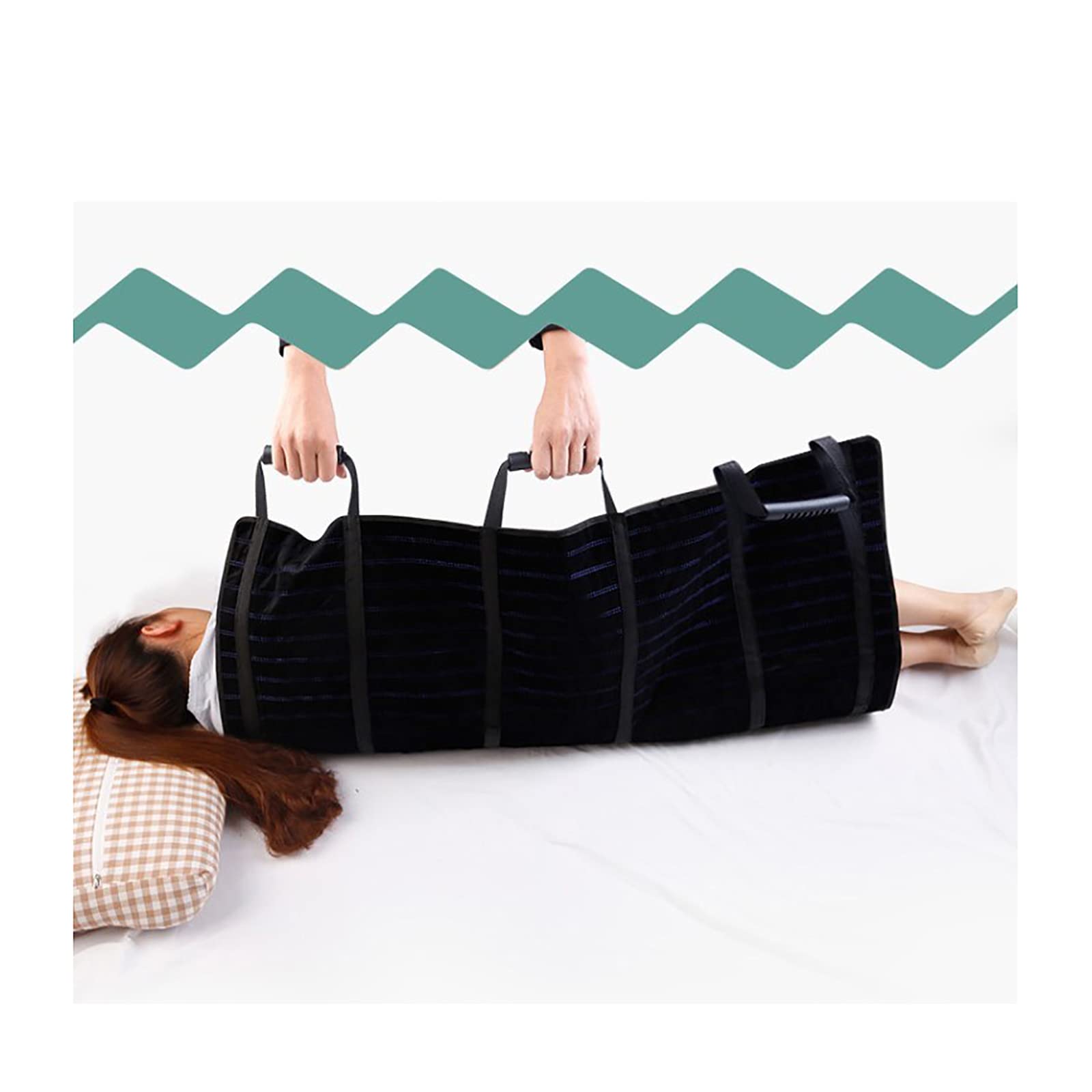 Sábana de Transferencia Lavable Reutilizable para Girar, Almohadilla de Cama de posicionamiento Multiusos con Asas reforzadas, reposicionamiento de elevación, Tela de Nailon de Doble Cara, Azul