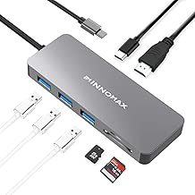 7-in-1 Thunderbolt 3/USB-C Hub/HDMI Adapter, SD+Micro SD Card Reader with 3 USB Ports,USB-C Power Delivery for MacBook Pro 2019/2018/2017,MacBook Air/iPad Pro 2019/2018,Other USB-C Devices-Gray - coolthings.us