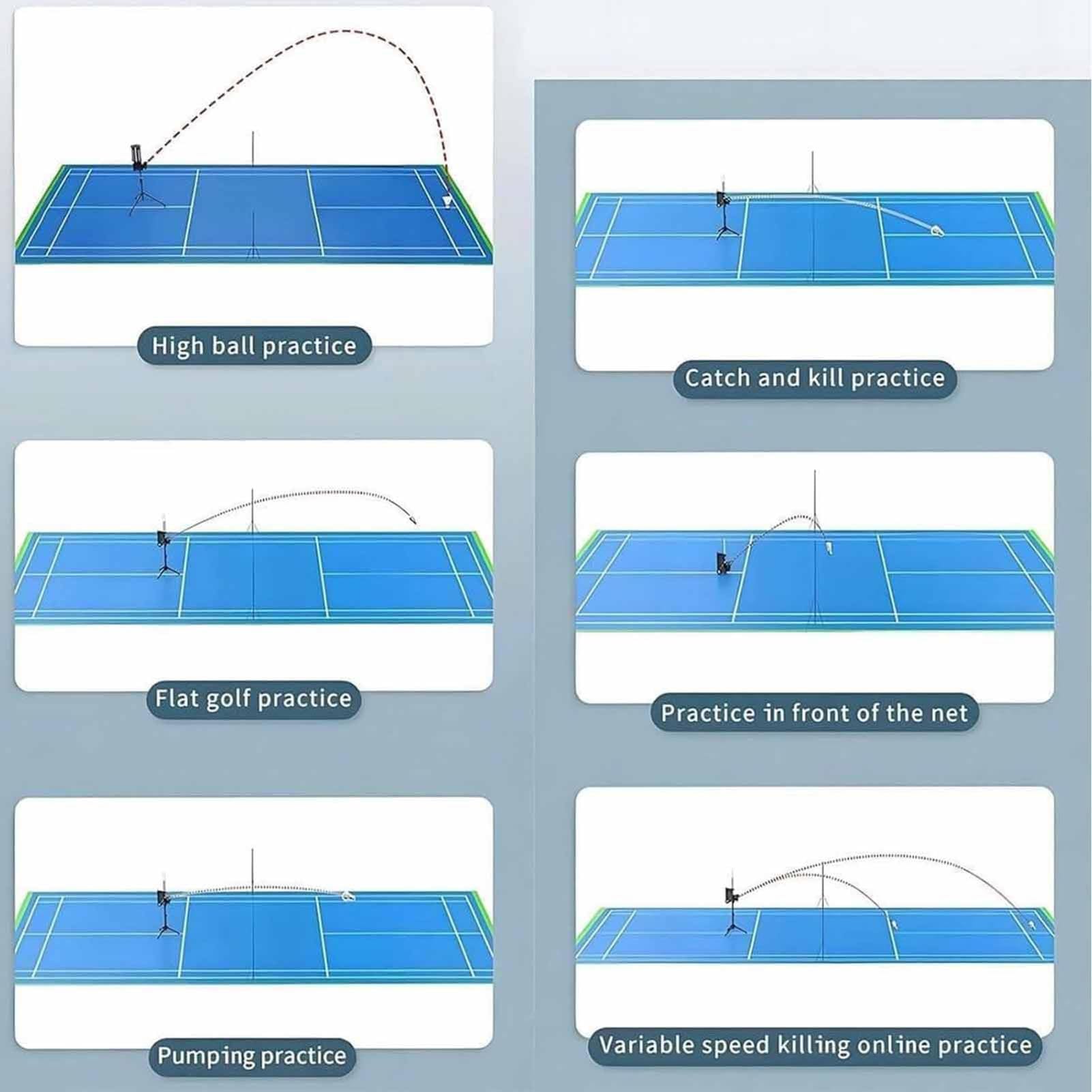 Przenośna maszyna do wyrzutni badmintonów do praktyki, regulowane serwowanie dla początkujących i pro