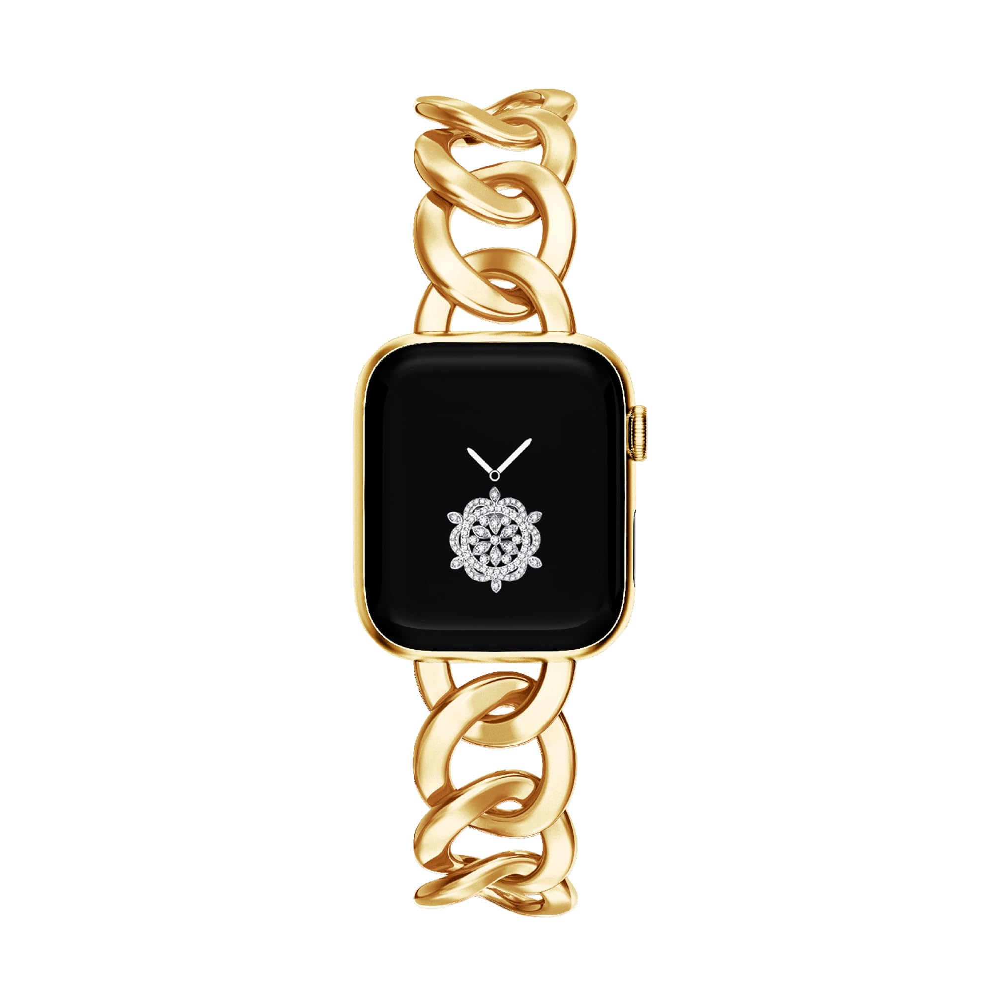 38/40/41/mm 42/44/45mm Women Gold Classical Chain Smartwatch Bands Compatible for Apple Watch Series Band 9/8/7/SE/6/5 Stylish Replacement Strap for Iwatch 9 Gift for her