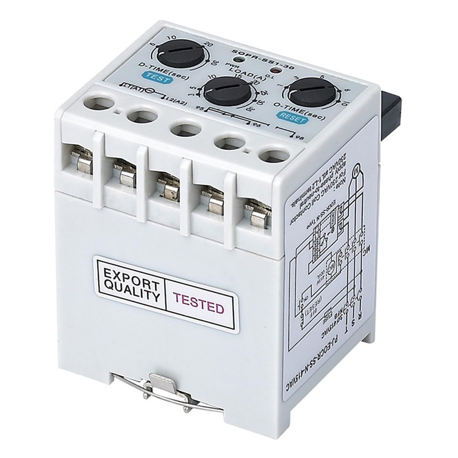 Relé térmico de protección electrónica del motor SOPR-SS1-06 (1 unidad)(3-35A,Un 12VAC DC)