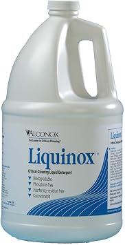 Alconox 1201 Liquinox Anionic Critical Cleaning Liquid Detergent, 8.5pH, 1100 Dilution Ratio, 1 Gallon Plastic Bottle