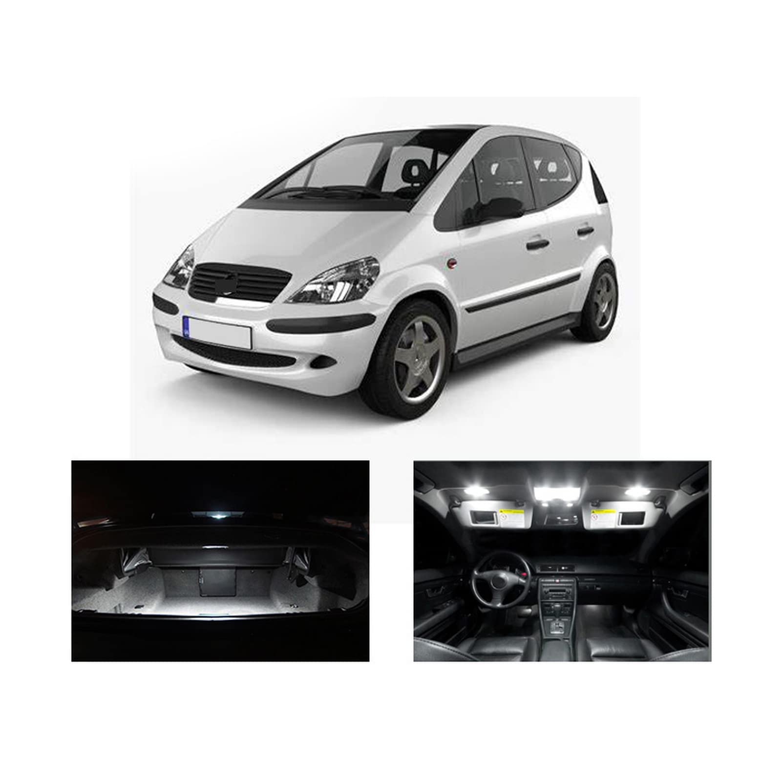 10pcs Canbus LED Mappa Interna Luce Della Cupola Kit Lampada Targa, Per Mercedes Benz Classe A W168 1997-2004 Luce di Soffitto di Lettura