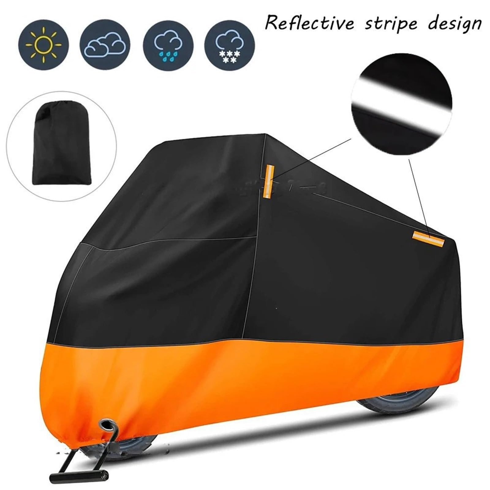 Wodoodporny pokrowiec na motocykl Pokrowiec na motocykl Wodoodporny, całoroczny, odporny na kurz, ochronny UV, pokrowiec przeciwdeszczowy na skuter pokrywa samochoduwodoodporna(S for 140-150cm)