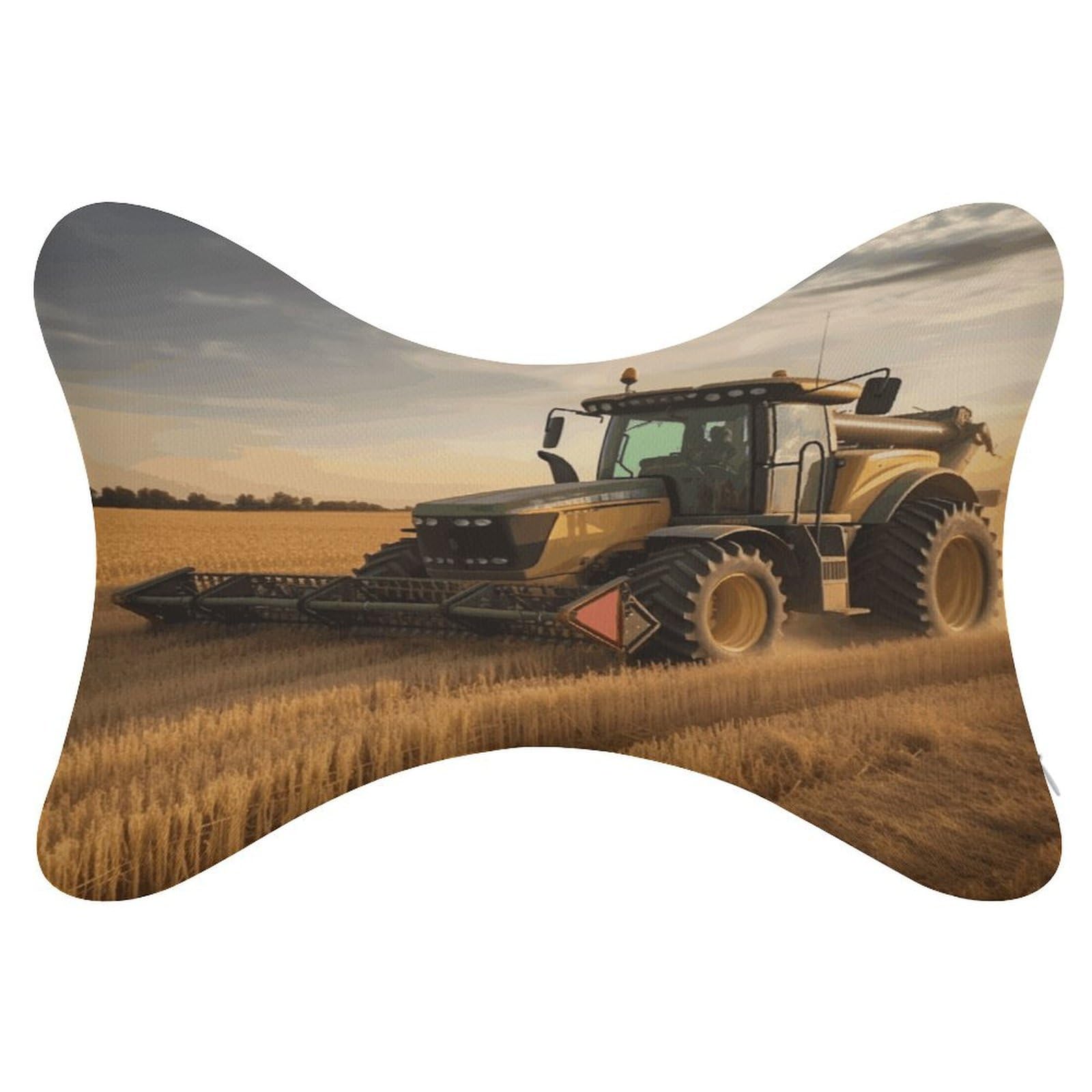 VstaDank Farm Tractor Harvest Car Neck Pillows 2 Pack Removable Ergonomic Cervical Support Pillow Fashion Cozy Bone Shaped Pillows Soft Car Headrest Pillow for Office Airplane Most Car