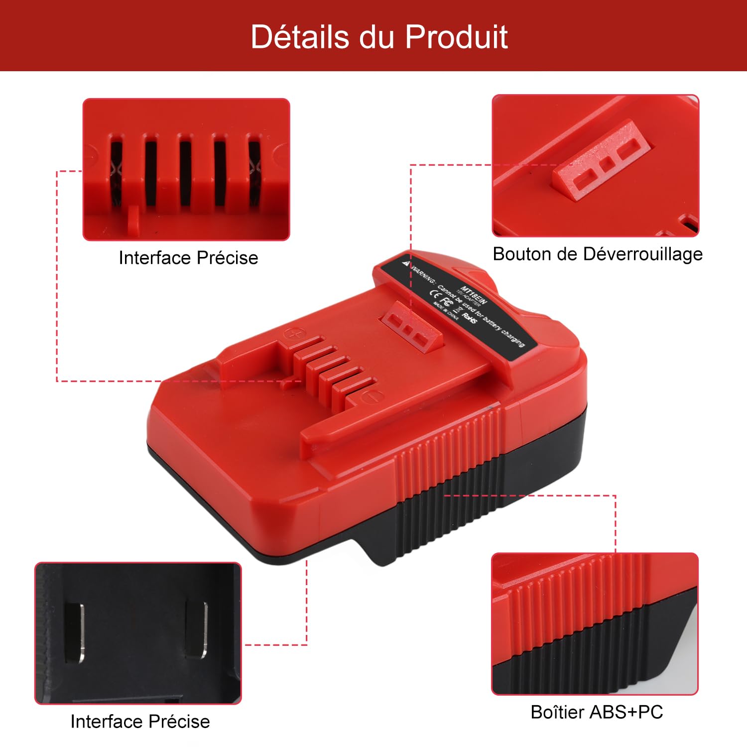 Energup 2 adattatori per batteria Einhell da 18 V per Makita a Einhell, adattatore per batteria Makita 18 V MT18EIN