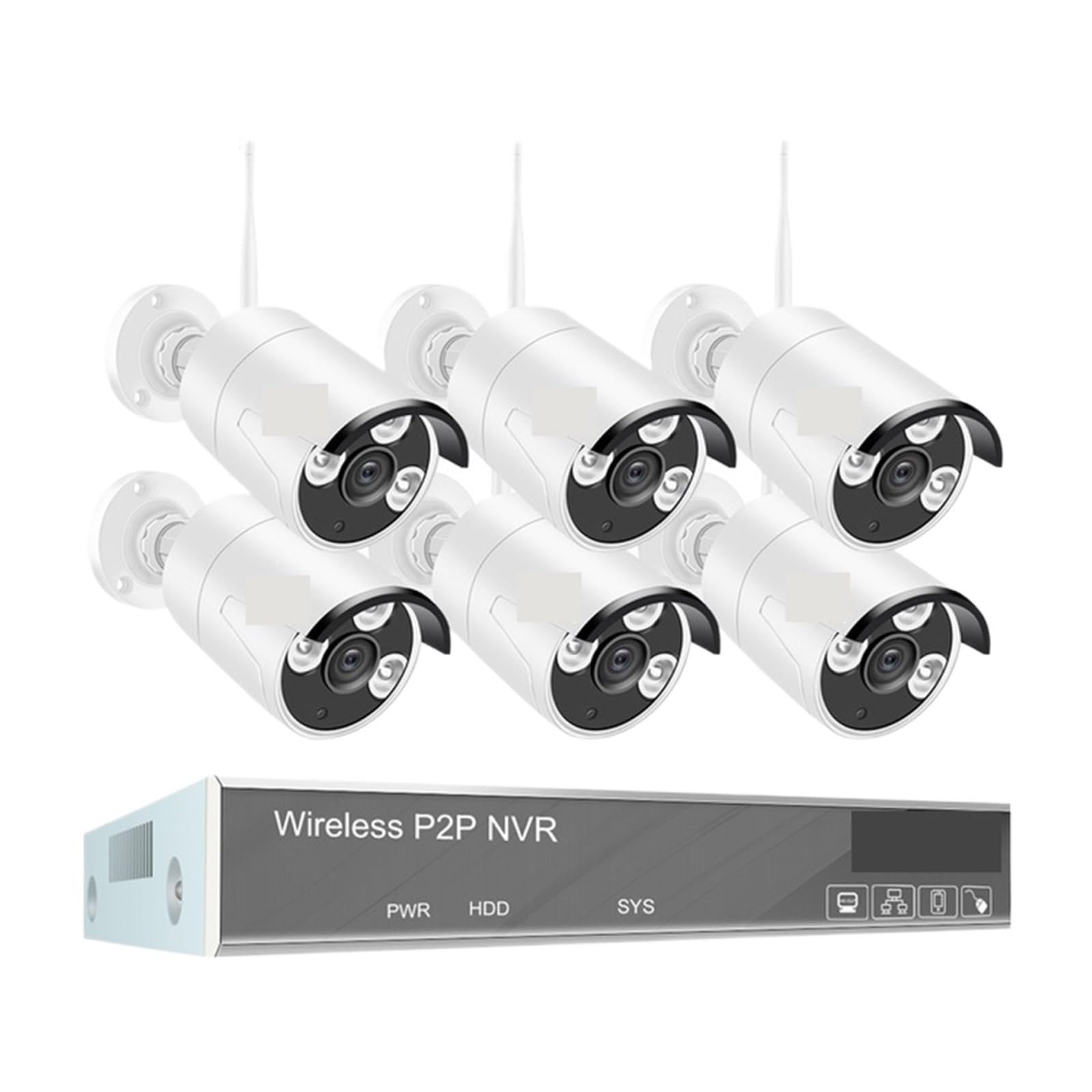 Système De Caméras Surveillance Vidéo 5MP 2/4/6/8 Pièces avec Kit NVR WiFi 8CH sans Fil Ensemble Sécurité Extérieures for Maison Intelligente Bonne Qualité d'image(None,6 Cam with 8CH NVR)