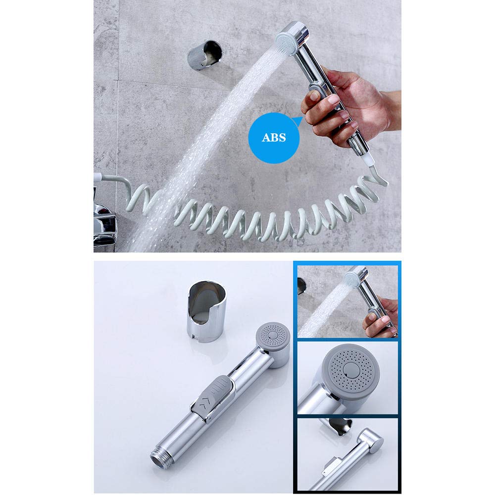 grifo cocina pared, doble orificio, grifos de cocina fregadero, multifunción, pistola, cromo de cobre, lavadero, grifo caliente y frío, grifo cocina extraible-Cromo B