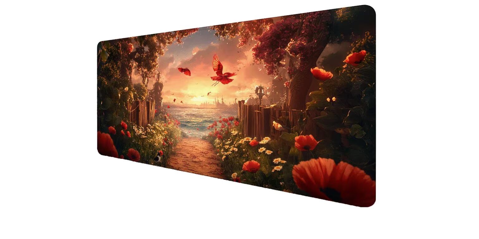 Alfombrilla escritorio de 800x400x3mm con bordes cosidos para portátil 8