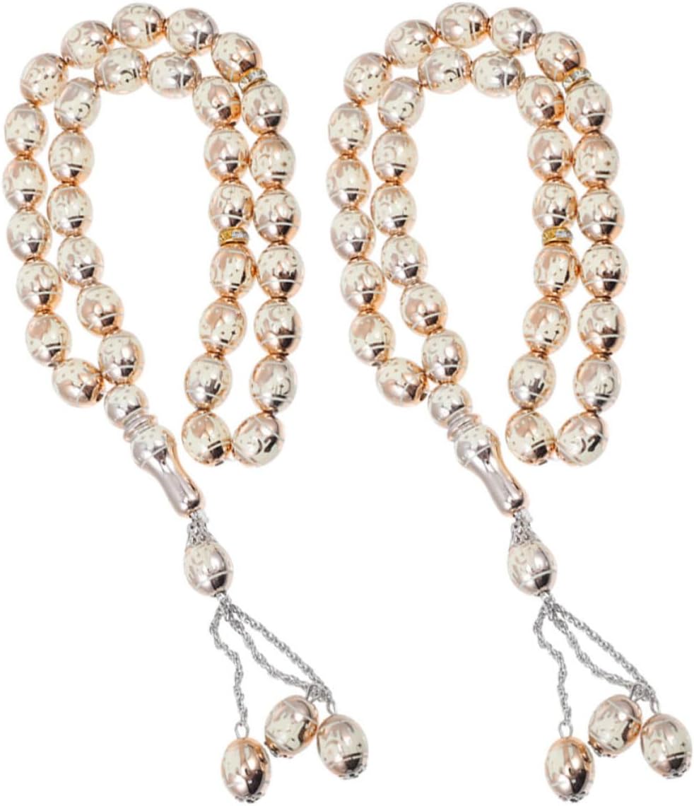 2pcs Muslim Prayer Bead String Acrylic Rosary Bracelet