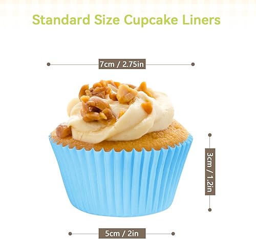 Miniatura 2 de Rainbow Standard Cupcake Liners 400 unidades de papel colorido para hornear, envoltorios desechables para cupcakes para vacaciones y fiestas