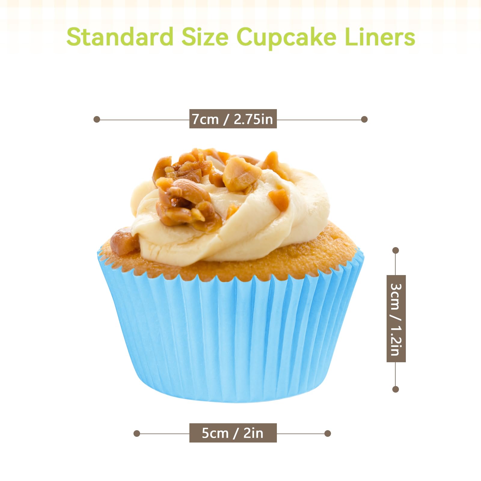 SKIDEC Rainbow Standard Cupcake Liners 400 Count Solid Colorful Paper Baking Cups Food Grade Disposable Cupcake Wrappers