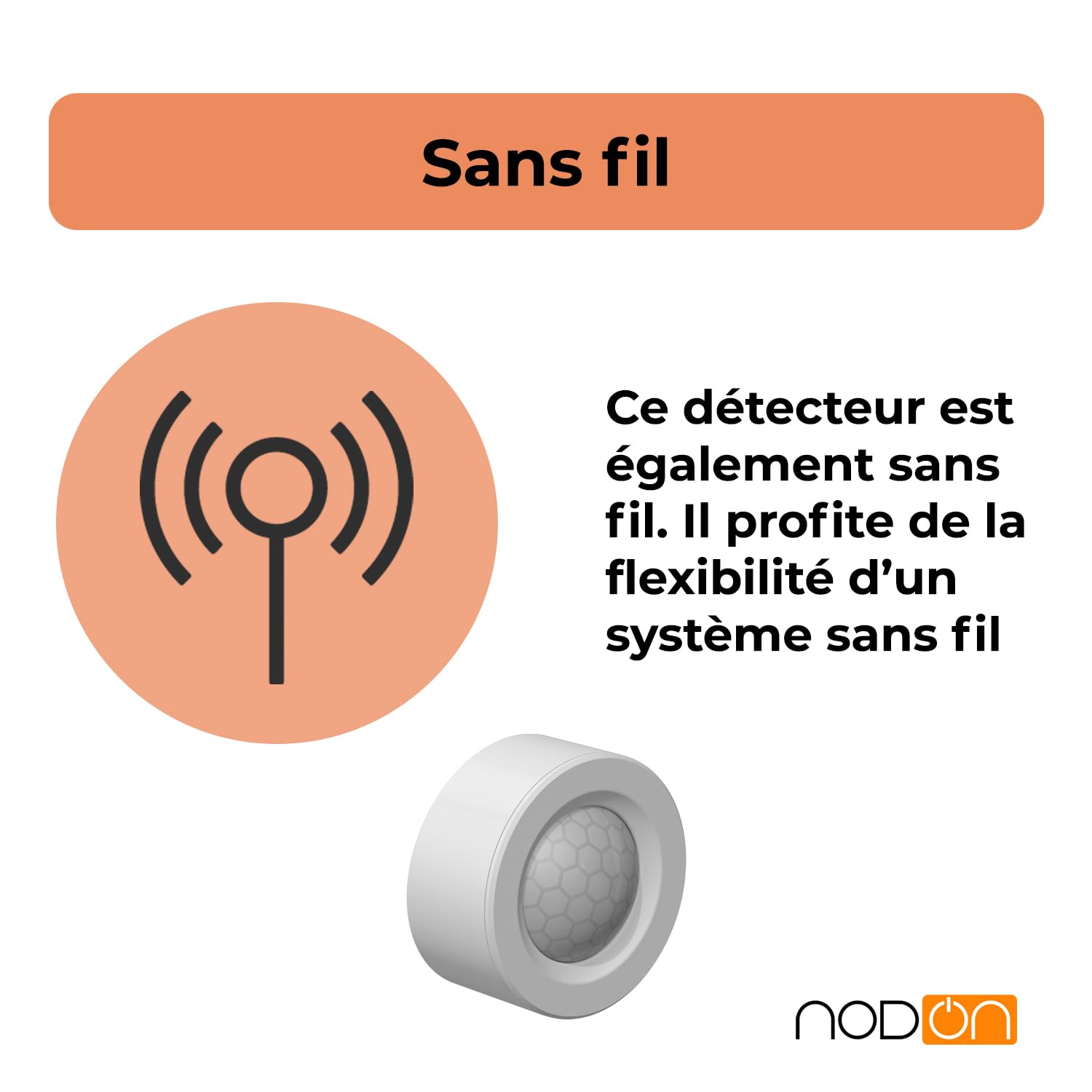 NodOn - EnOcean Détecteur de Mouvement sans Fil Haute Sensibilité