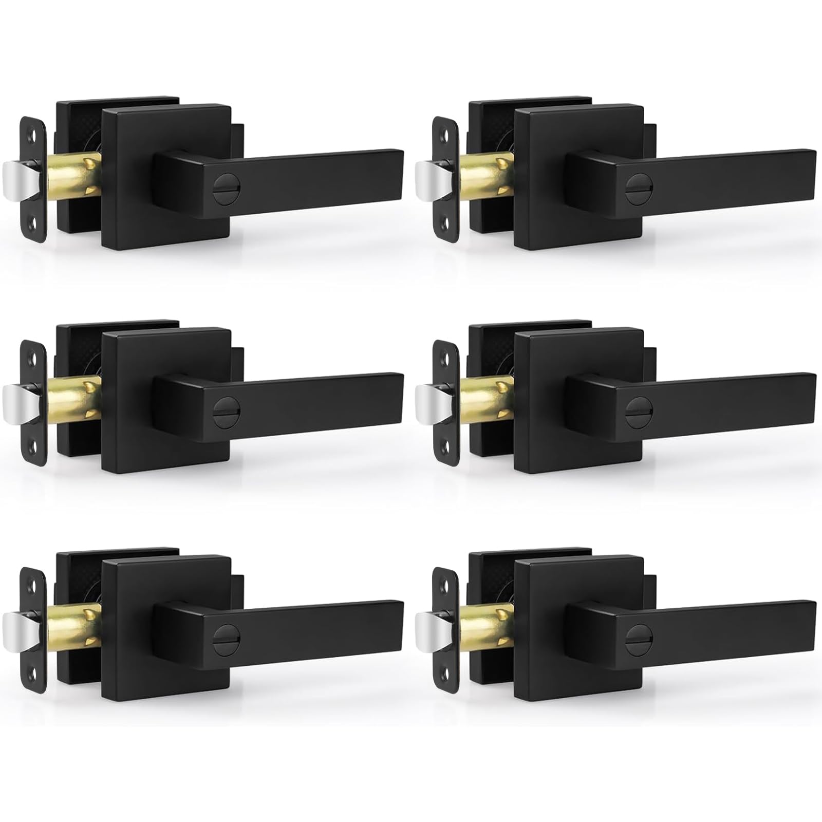 Estmoon Door Locks for Front Door, Matte Black Exterior Door Handle and Single Cylinder Deadbolt Lock, Heavy Duty Modern Square Front Door Handle and Deadbolt Set, Commercial Locks for Doors, 1 Pack — Amazon image 18