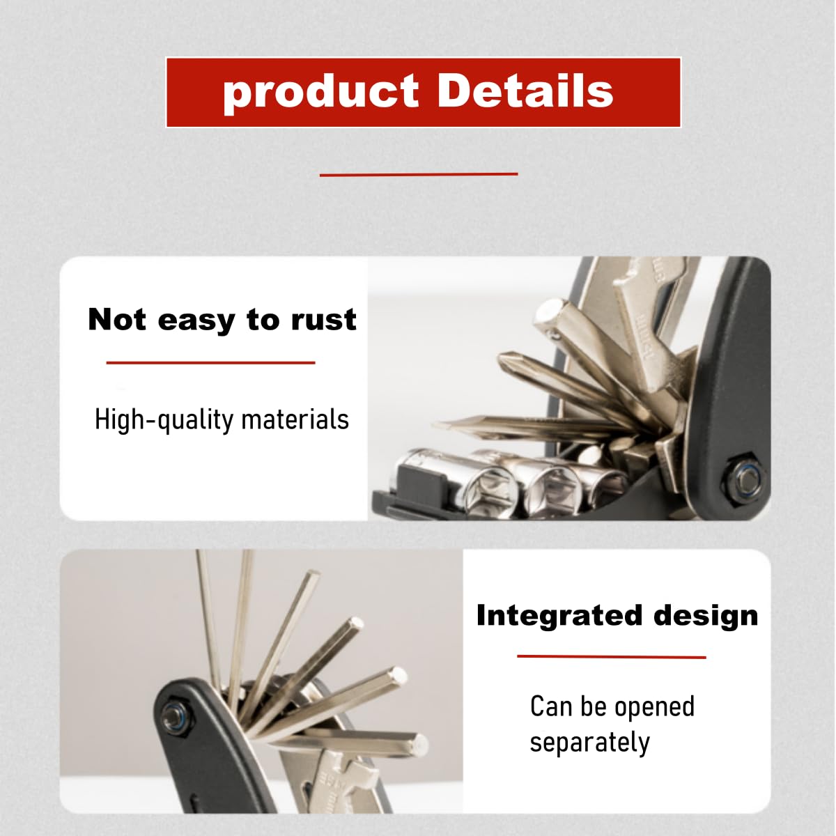 Gohytal Fahrrad Werkzeug - 16-in-1 Multifunktionswerkzeug Für Unterwegs