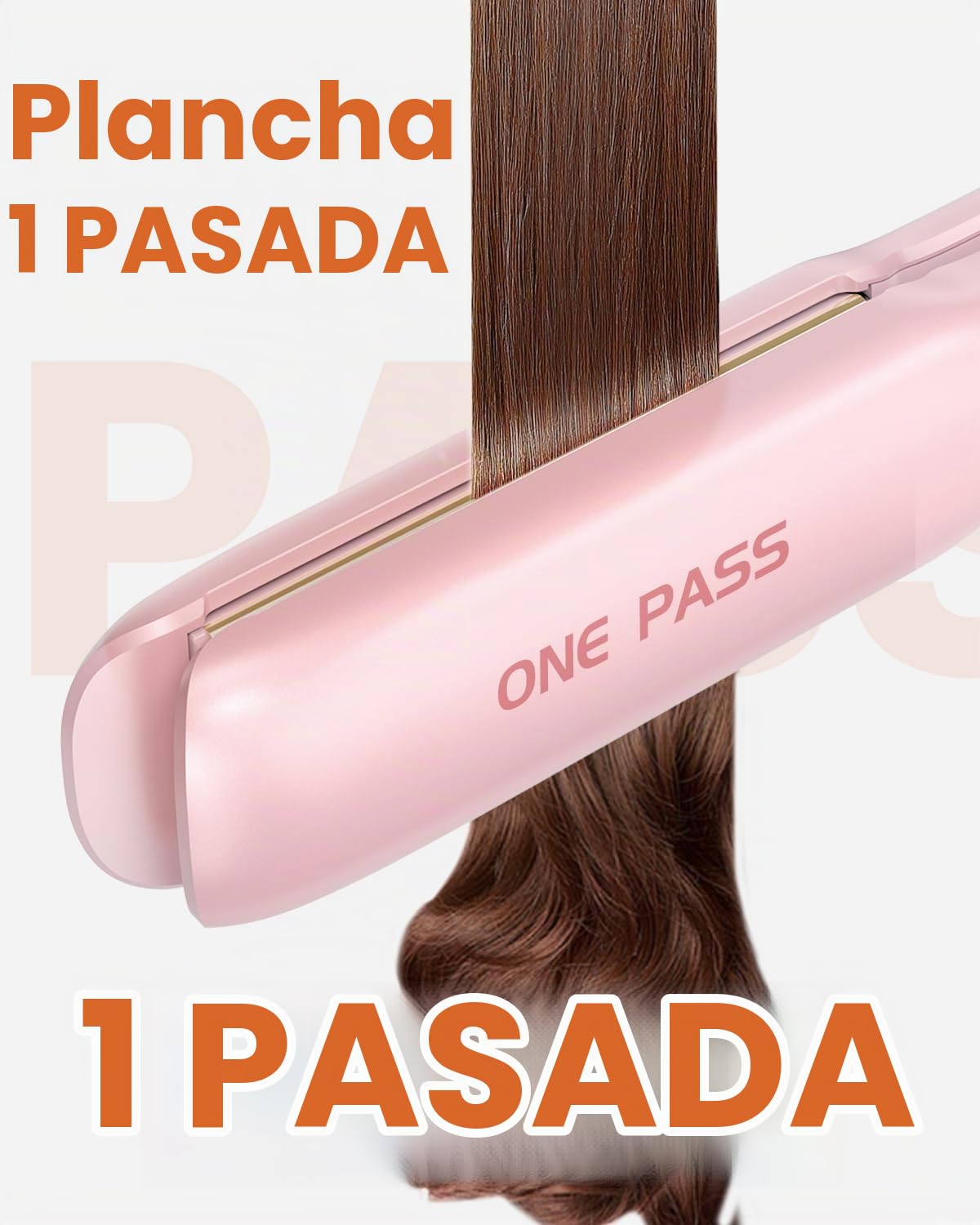 Faszin Plancha de pelo profesional 2 en 1, iones de titanio, tiempo de calentamiento de 20 segundos, pantalla LCD, para un peinado suave, rizado y preciso, mejor que las planchas anchas (rosa)