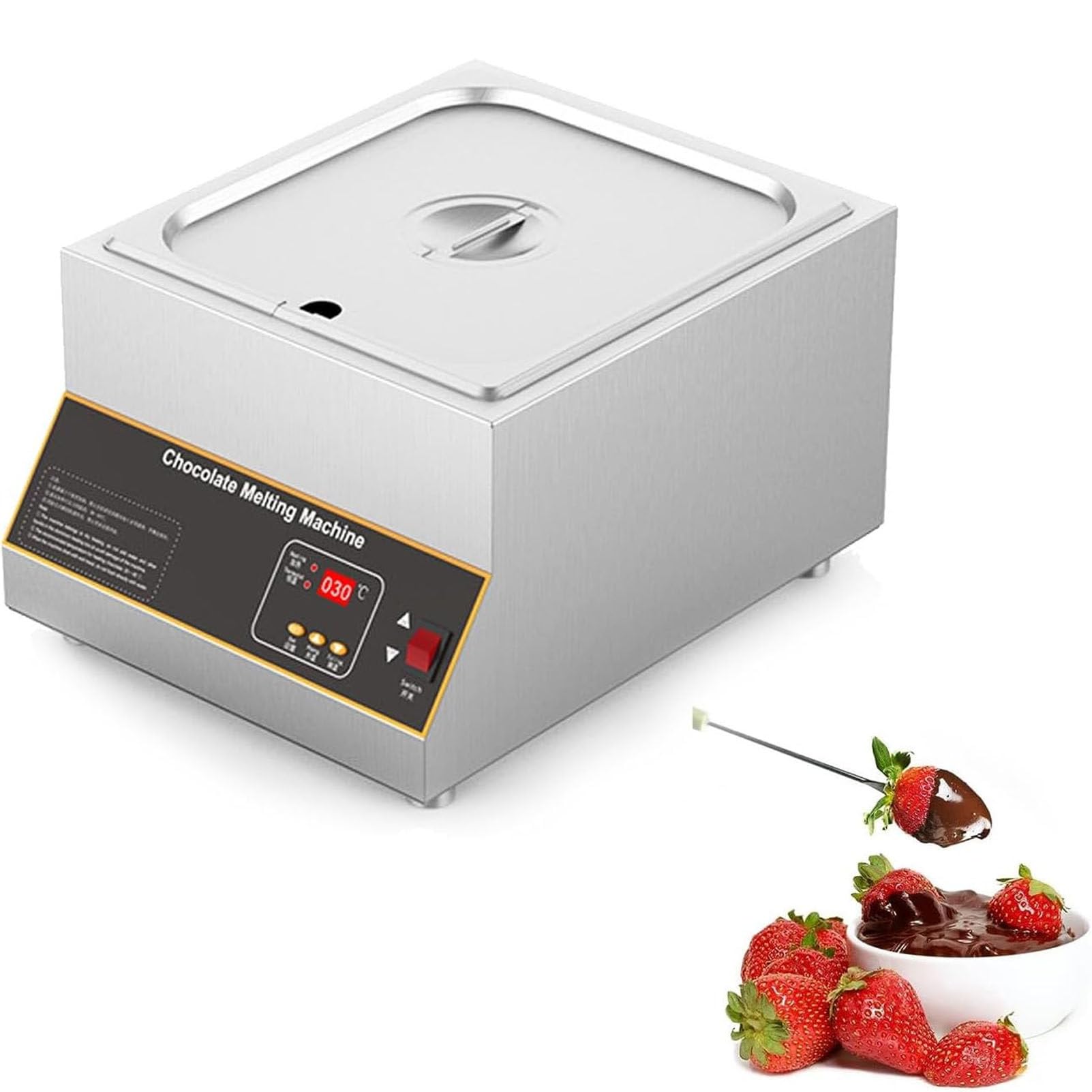 Fondoir à Chocolat 500 W, tempéreuse à Chocolat Professionnelle avec contrôle de température de 0 à 85 °C pour Faire Fondre Le Beurre, Le Fromage, la crème et Les Bonbons Single-Cylinder