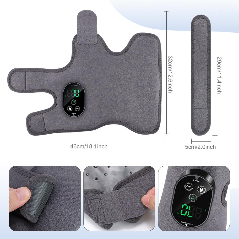 Fußmassagegerät mit Wärme - 6 Temperaturstufen (40-70°C) & 3 Vibrationsmodi, Akku Wiederaufladbar 3000mAh, Entspannt Knöchel & Ferse, für Zuhause & Büro, Schwellung Achillessehnen-Beschwerden (2)