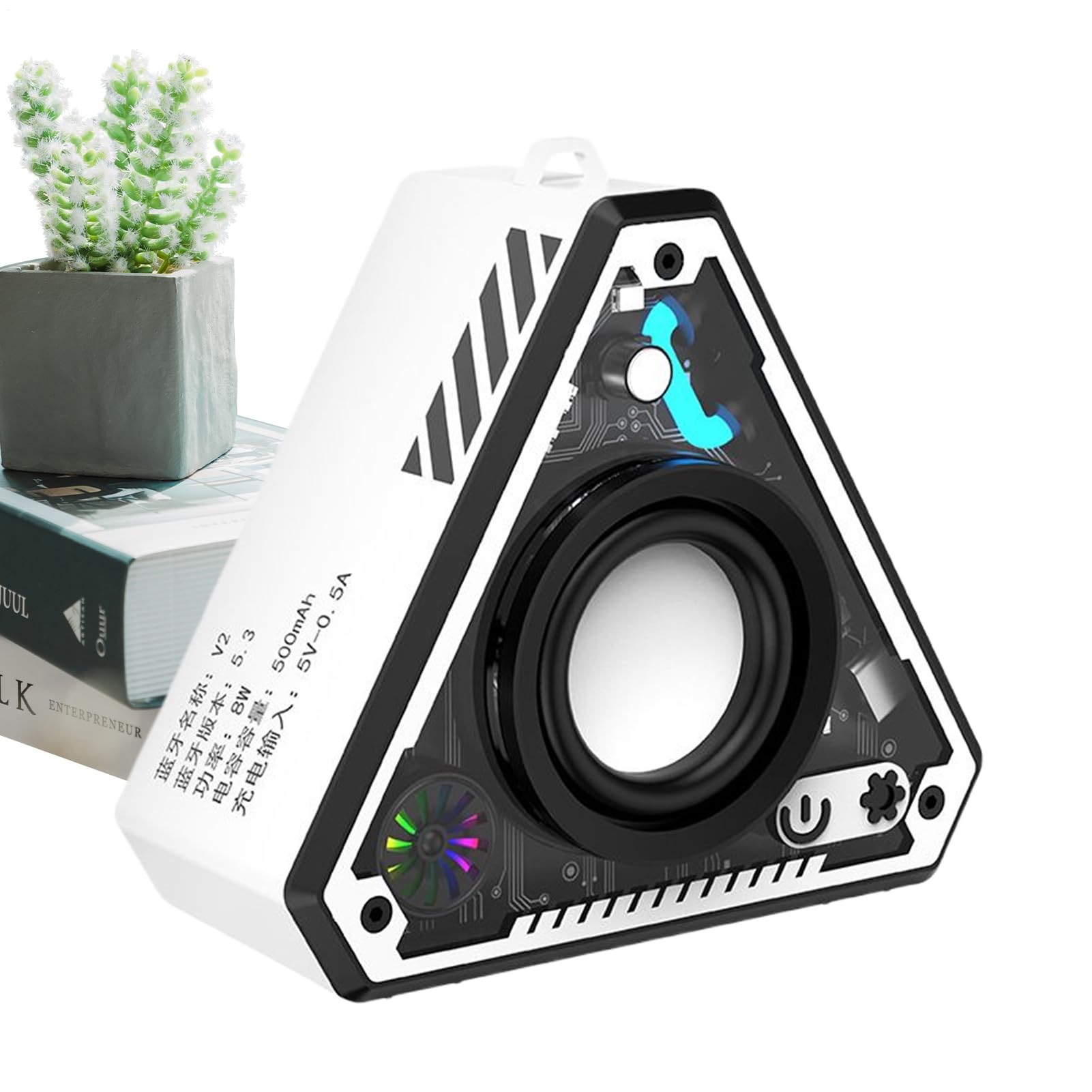 Genérico Altavoz Pequeño Portátil,Altavoces de PC Inalámbricos para Escritorio - Potente Altavoz Estéreo Recargable con Graves para Escritorio Piscina Terraza Aula y Eventos