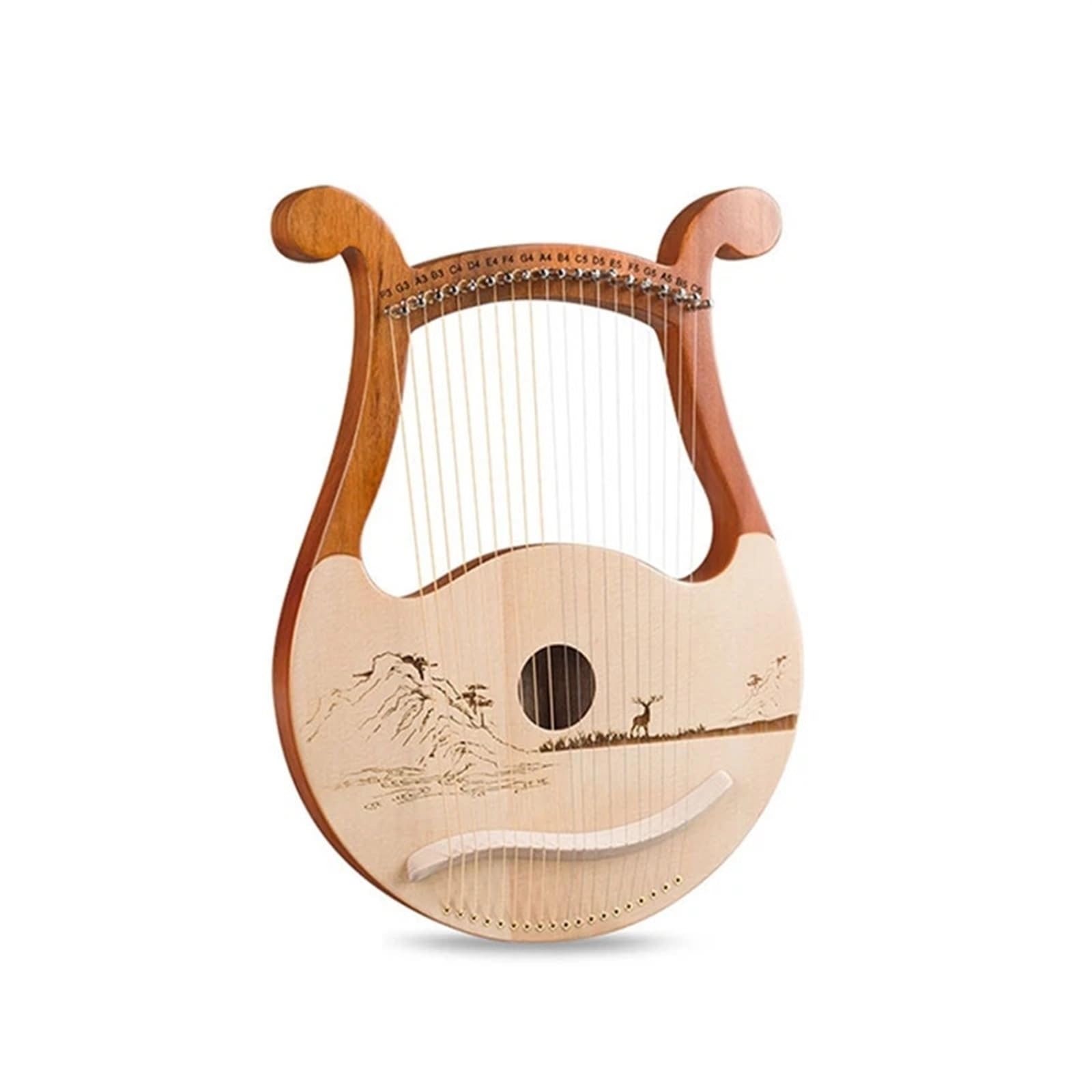 Arpa a Lira Strumento Musicale in Legno Arpa a Lira con Corda for Chiave di accordatura per Adulti(Deer)