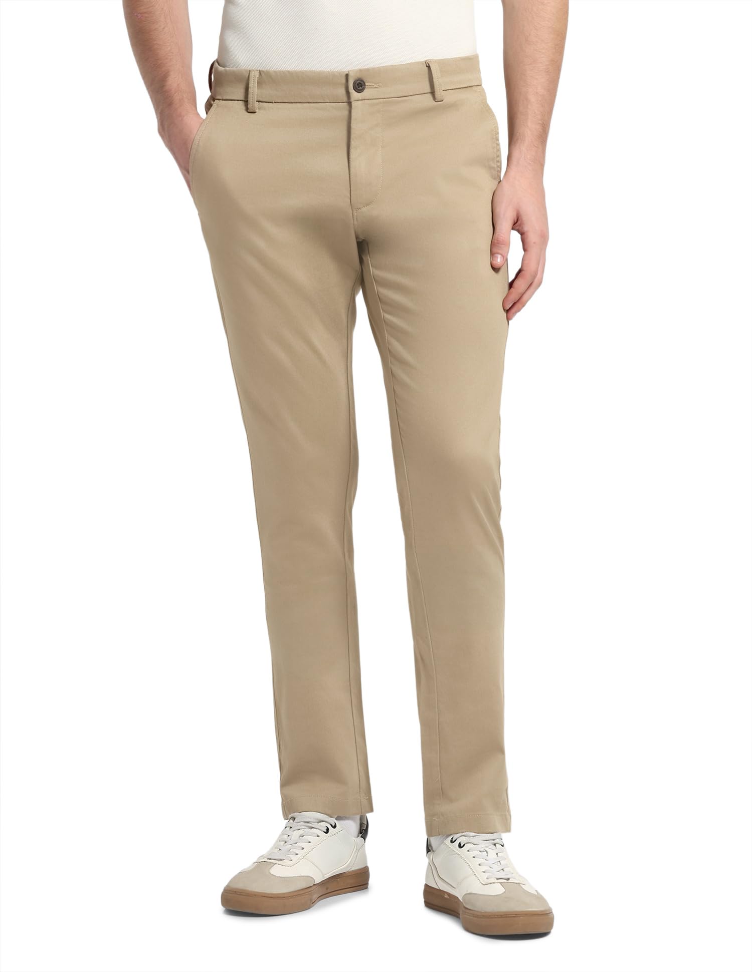 Arrow Sport Men's Mid Rise Bronson Slim Fit Trousers-image-1