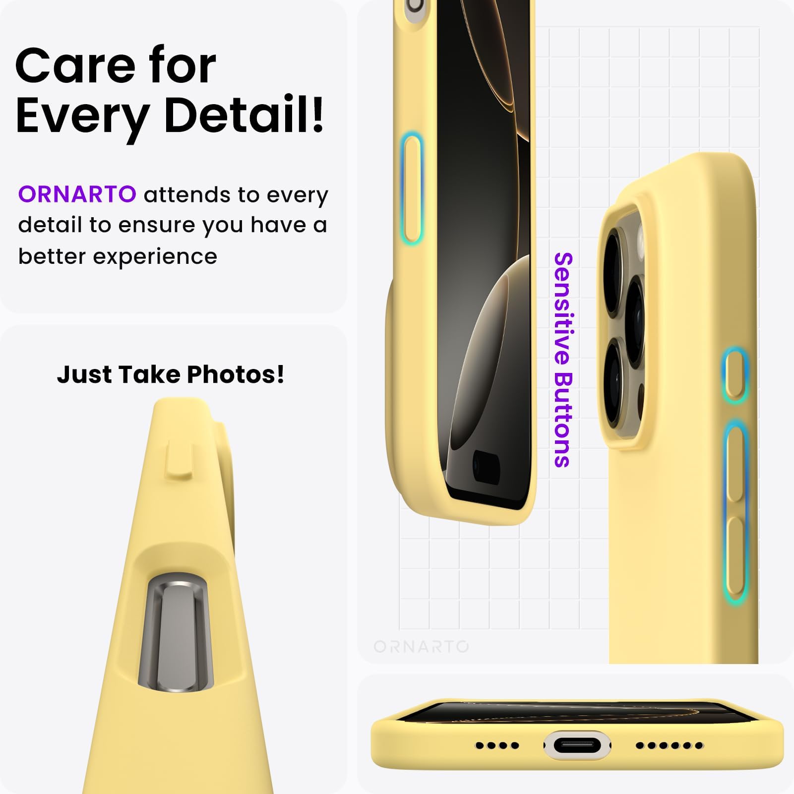 Amazon.com: ORNARTO Compatible with iPhone 16 Pro Max Case 6.9