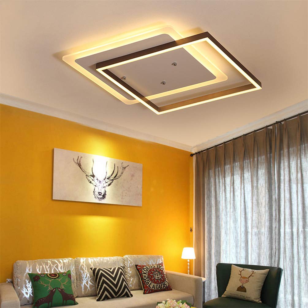Plafoniera LED Dimmerabile Con Telecomando, 50W/70W/100W, Design Quadrato Moderno Per Soggiorno E Camera, L58xW46 A L90xW70 - 2