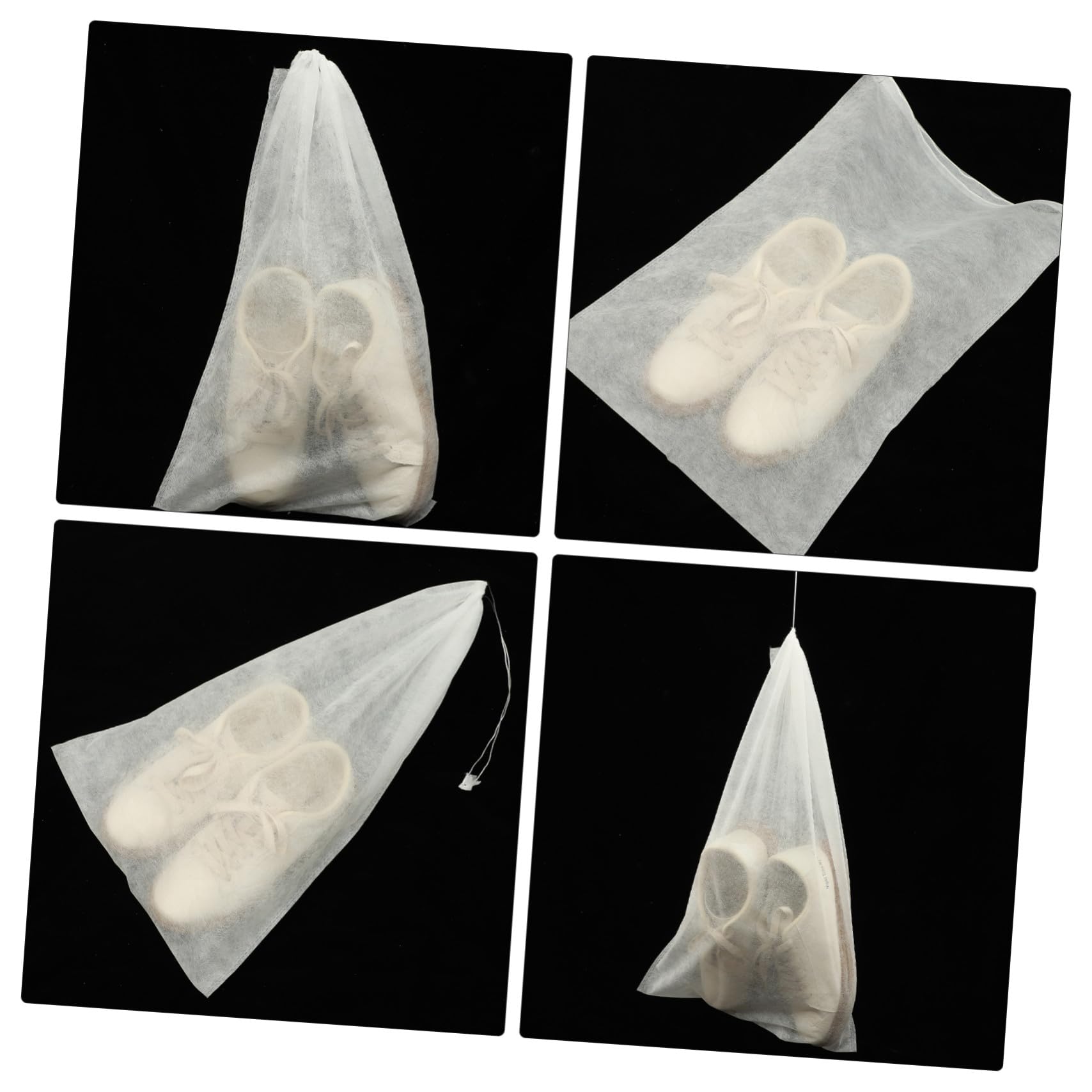 Healvian Sacchetti Porta Scarpe da Viaggio 50 Non Tessuto Bianco, Lavabili e Resistenti, per Organizzare Scarpe e Pantofole Durante i Viaggi