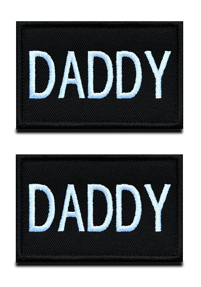 Zcketo 2 PCS Daddy Tactical Moral Patches, Family Patch for Dad, Hook and Loop Embroidery Fastener Patch for Hats, Coats, Clothes,Diaper Bags, Lunch Bags,Family Outdoor Travel Tags