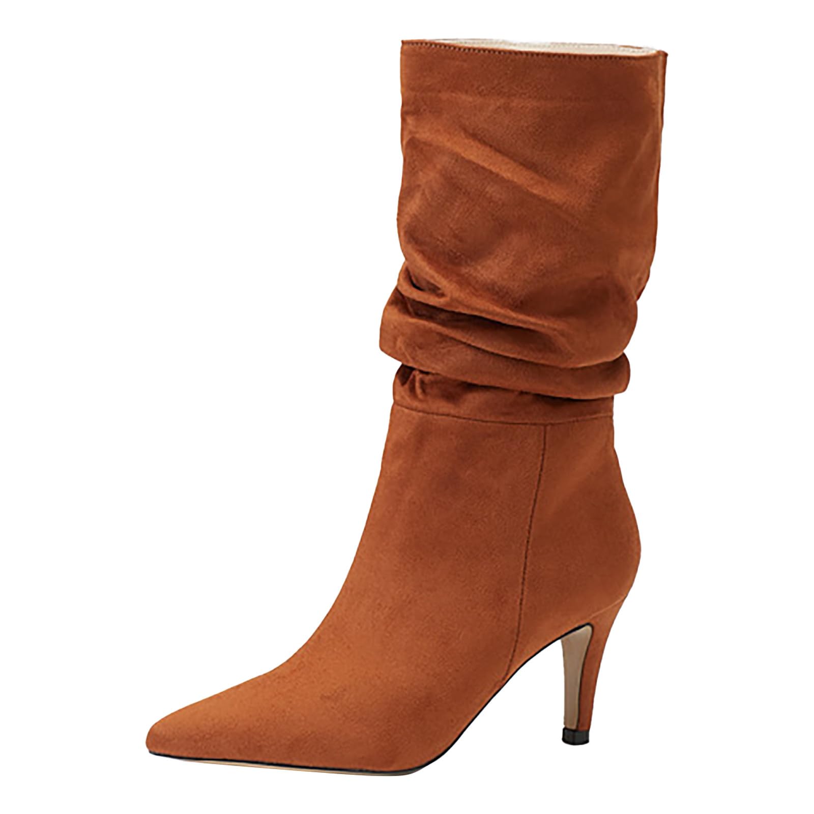 Scarpe da pioggia da donna con tacco a blocco, a gambo basso, a tubo corto, stivali da pioggia spessi e antiscivolo, tinta unita, alla moda per la stagione delle scarpe con tacco