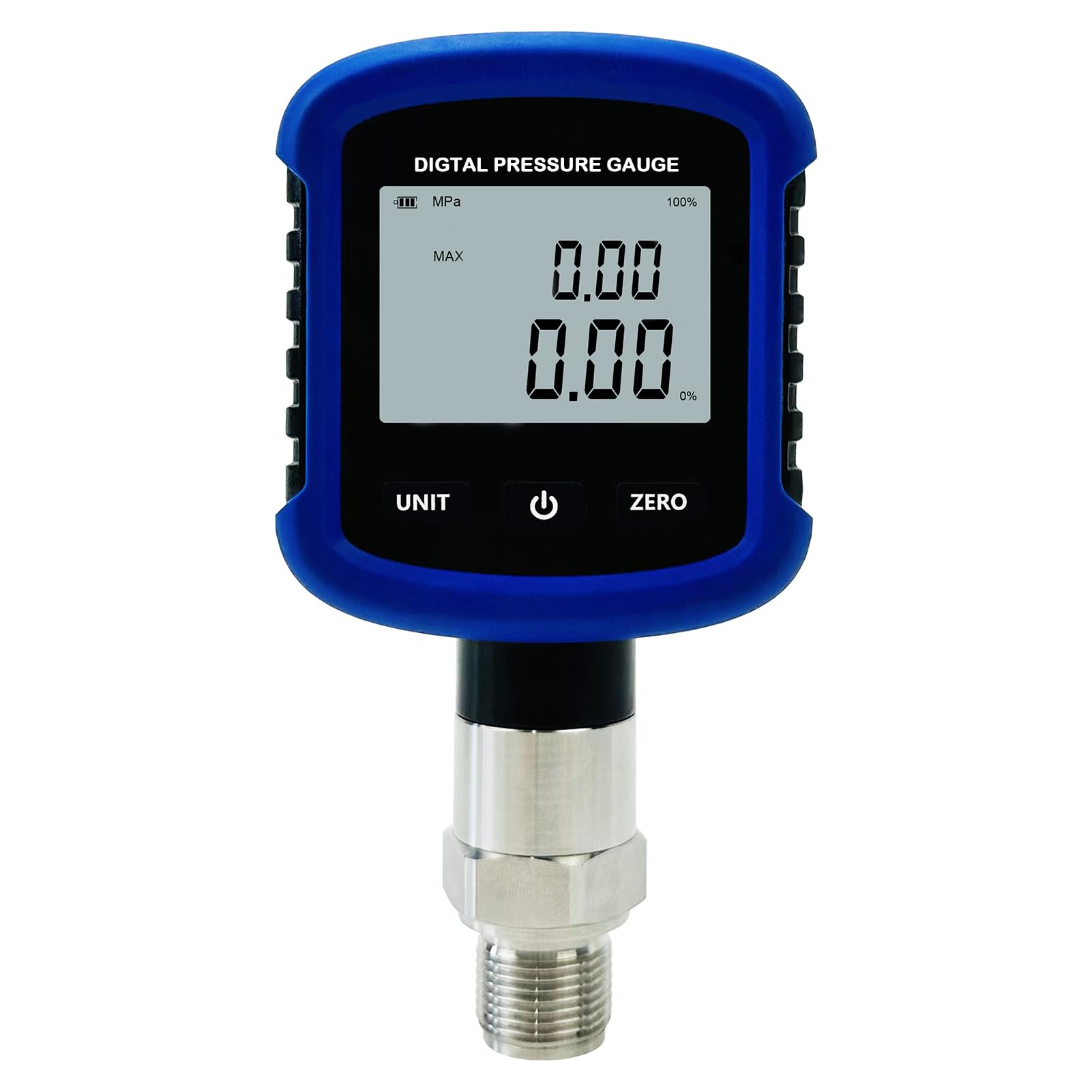 High Precision Digital Hydraulic Industrial Pressure Gauge 0.2% FS Accuracy Air Manometer 1/4 Inch NPT Thread, Battery Powered, Bluetooth Connection