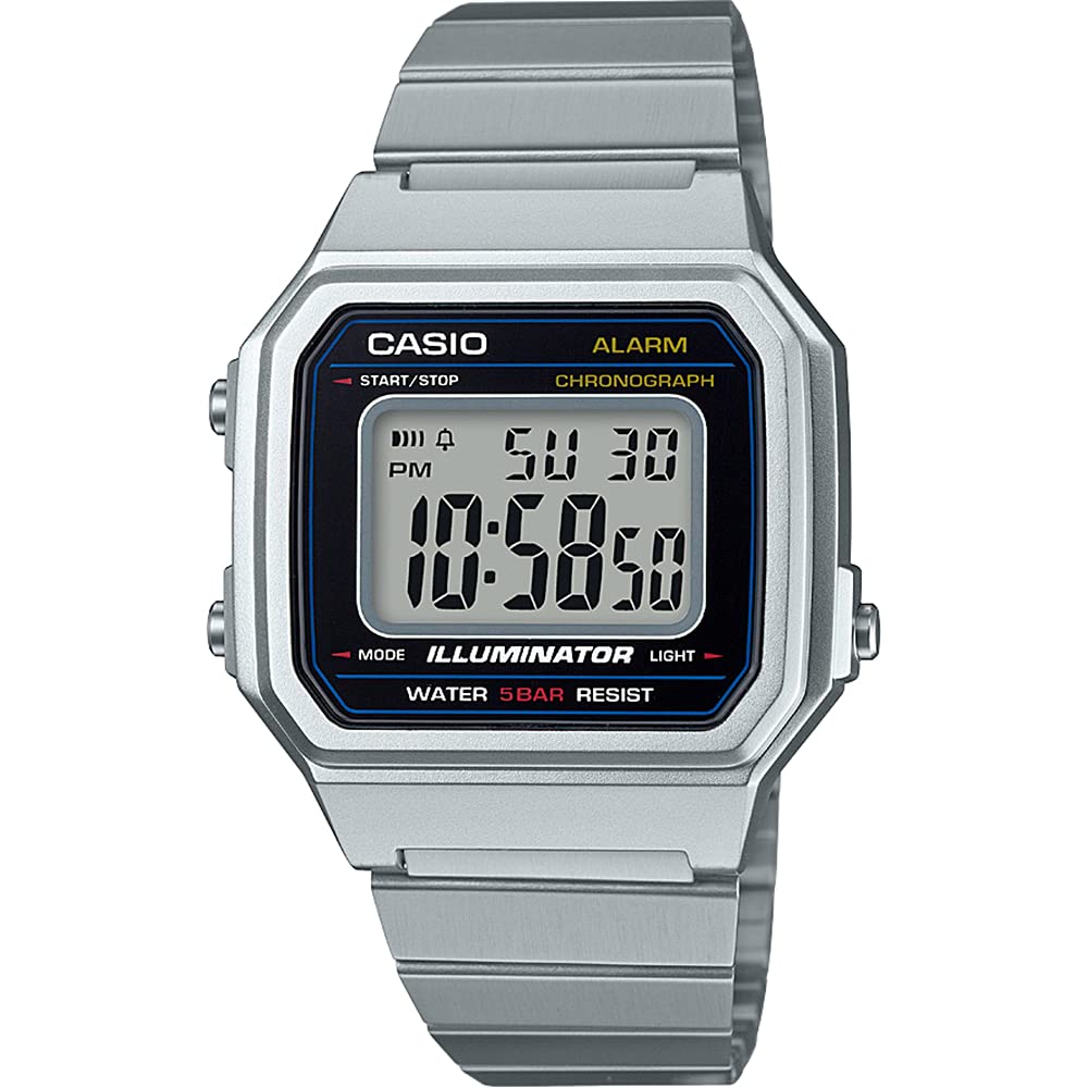 Men's B650WD-1ACF Classic Digital Display Quartz Silver Watch