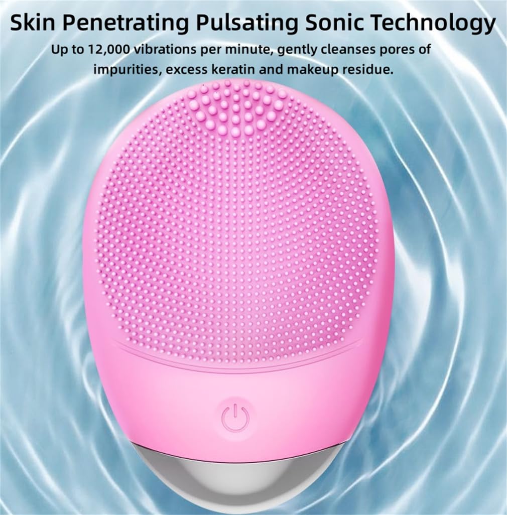 Limpiador facial de silicona, masajeador facial, eliminación de maquillaje profundo, masaje vibratorio, rejuvenecimiento suave y reafirmante, para mamá, esposa, mejor amiga, morado