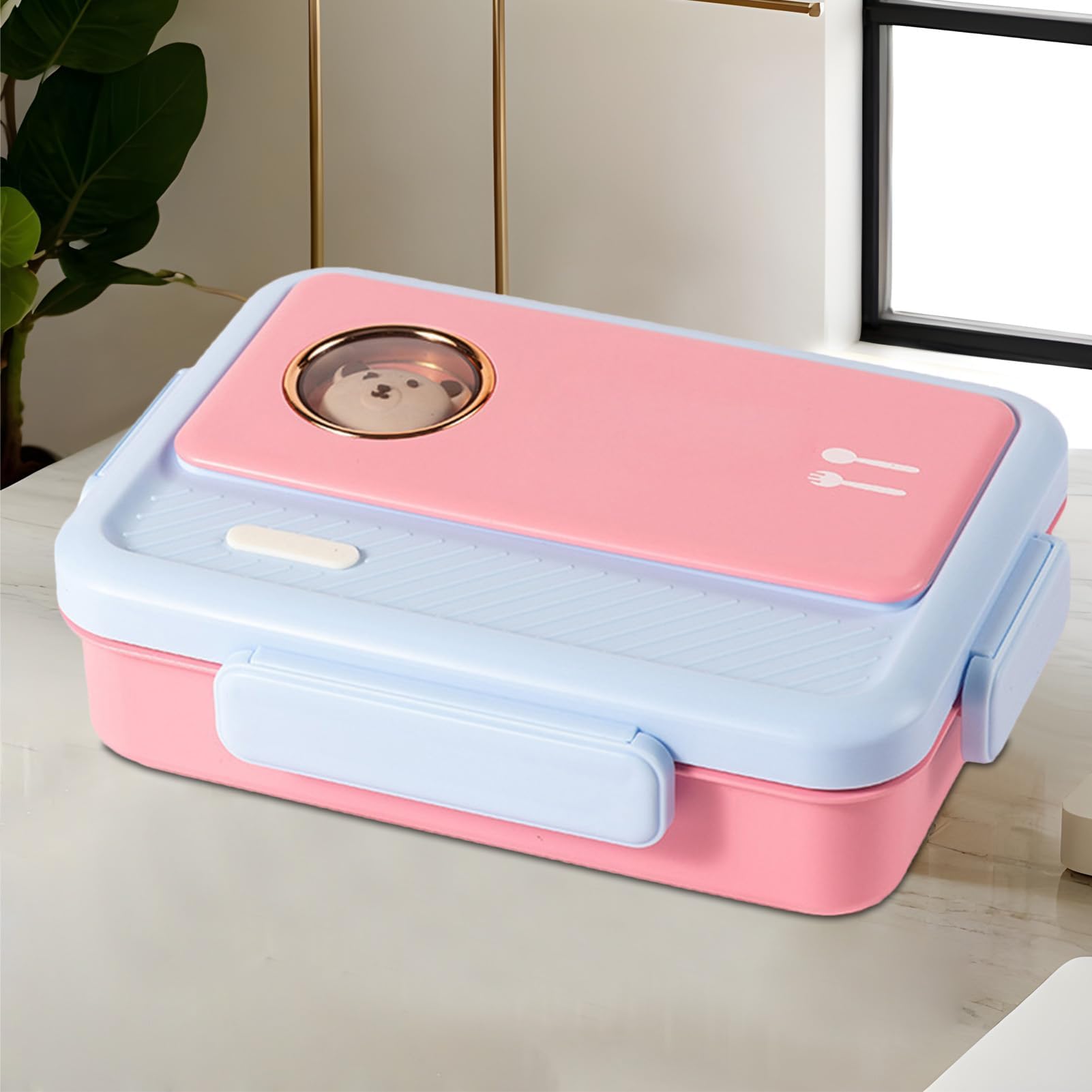 MRKU Portapranzo in Acciaio Inox - Contenitori a Prova di perdite - Portatile, a Prova di perdite, con divisori, Ideale per Professionisti, viaggiatori, Studenti e Adulti.