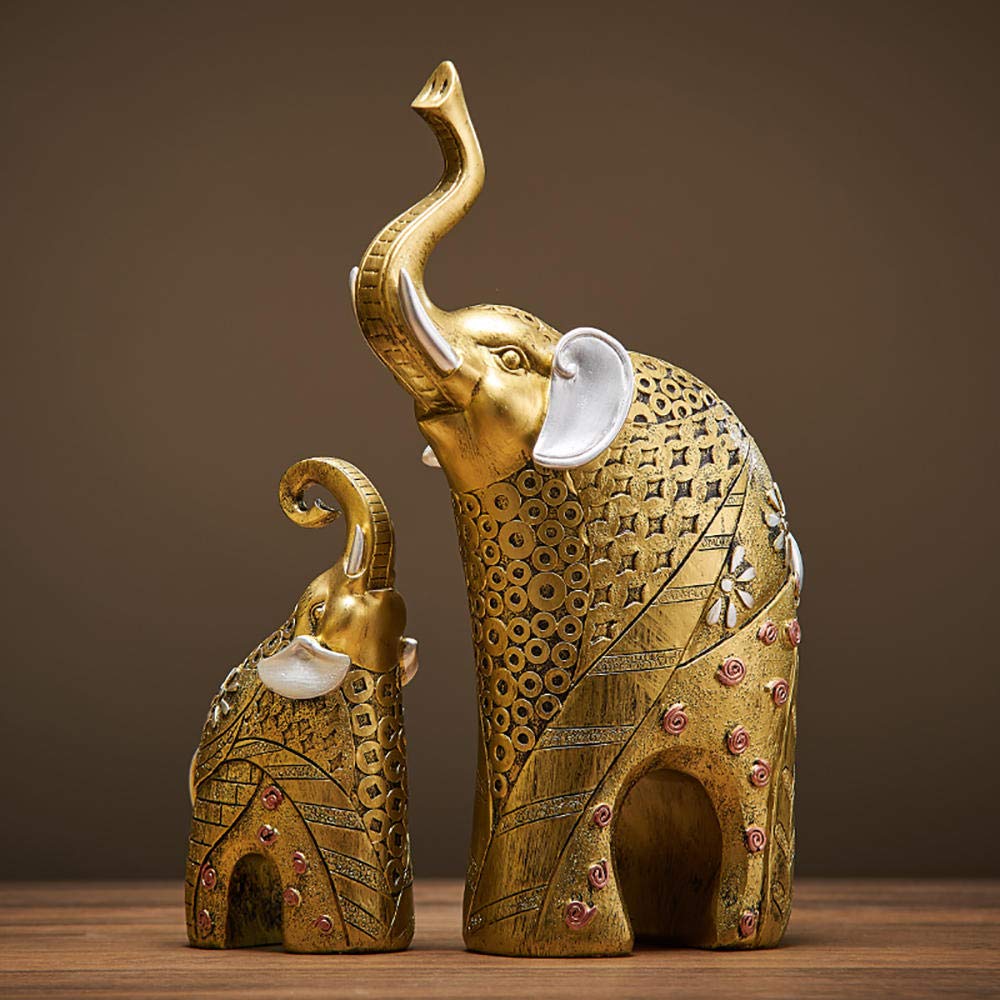 Figurine succulente et statue d'éléphant pour étagère bureau