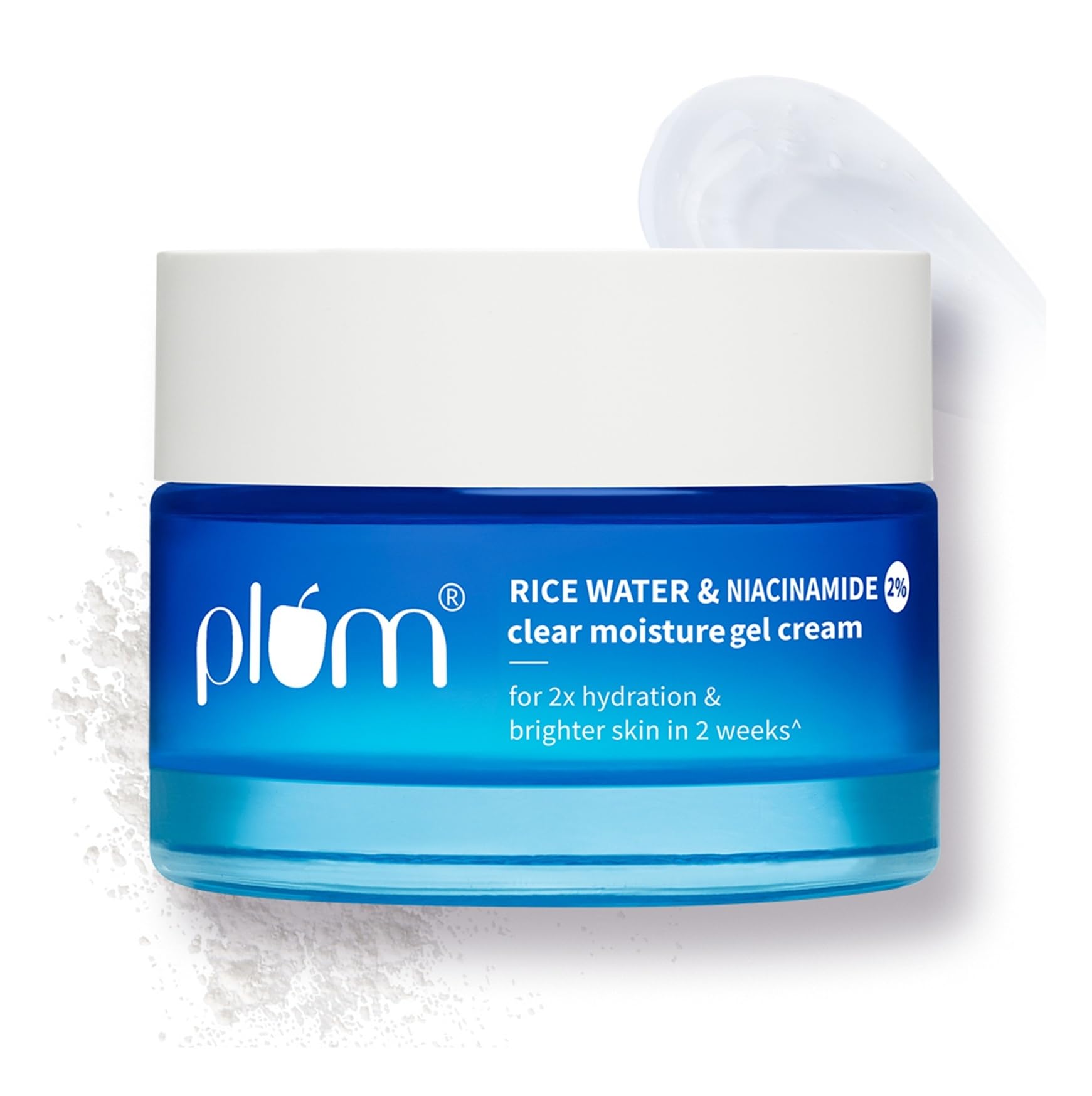 Plum 2% Niacinamide & Rice Water Superlight Gel Cream Moisturizer for Face | Oil-Free Hydration | Brightens, Fades Blemishes | Dermat-Tested | All Skin Types | Women & Men | 100% Vegan | 50 g