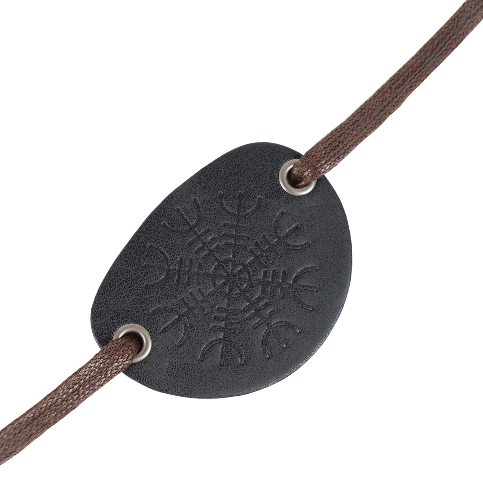 FakeFace 2 Pack Leather Eye Patch for Adult Right and Left Eyes Cosplay Pirate Eye Patch Vintage Eye Cover Mask for Halloween Role Play Fancy Dress (Black+Brown-Style 2) - Image 4