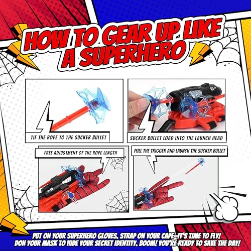 image for capexia Superhero Web-Slinging Toy Set – 7-in-1 Superhero Set Includ
